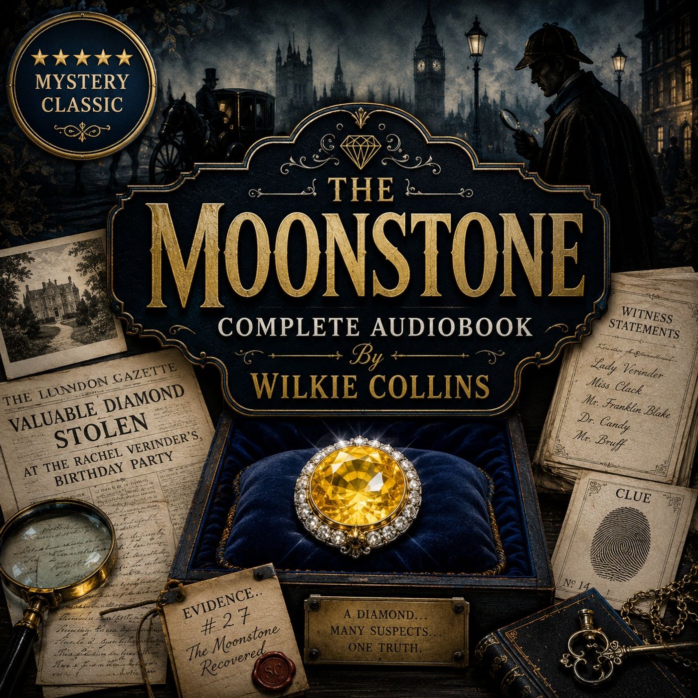 The Moonstone by Wilkie Collins | Complete Audiobook | Classic Mystery, Detective Fiction & the World's First Great Crime Novel Part 1 episode artwork