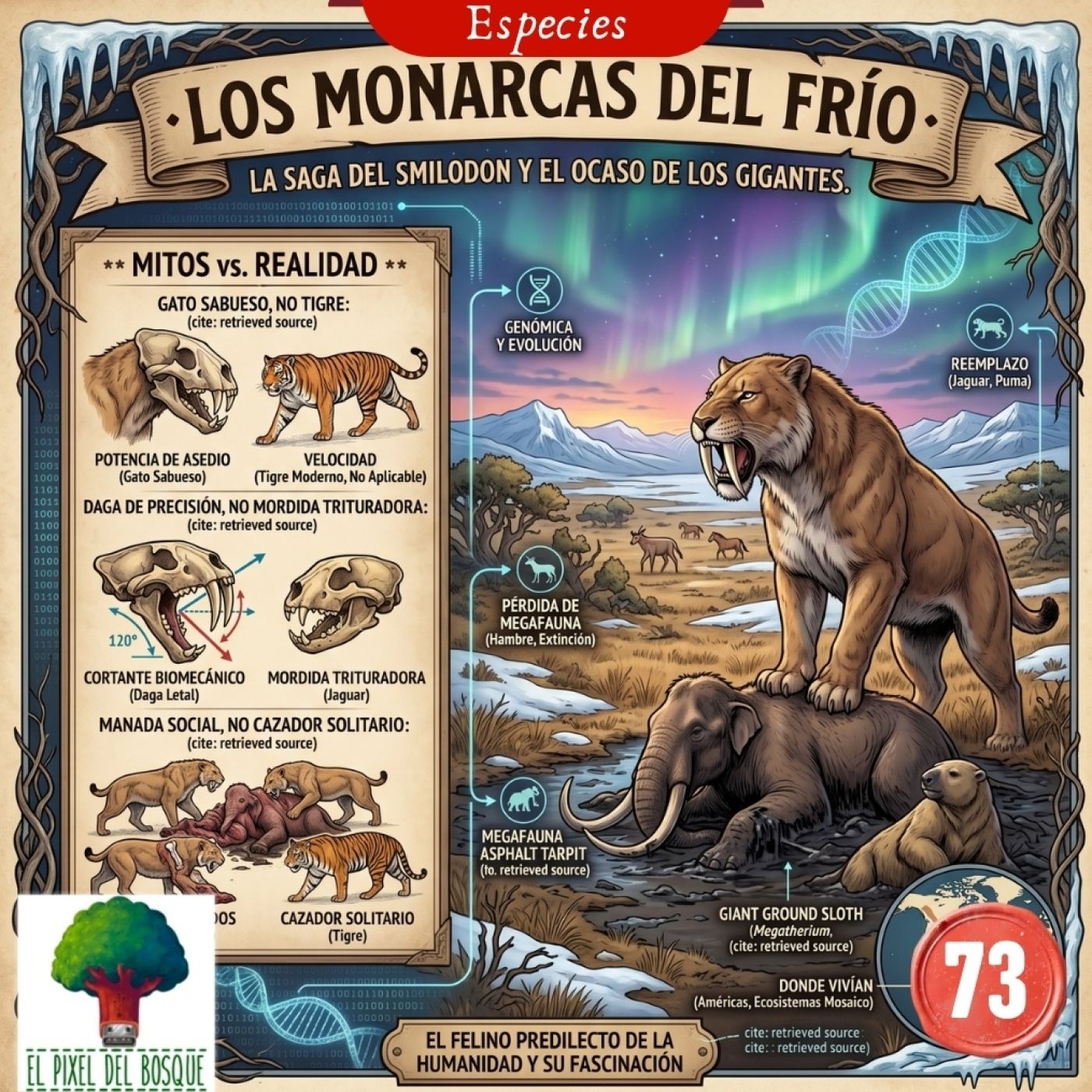 73 - Los Monarcas del Frío: la saga del Smilodon y el ocaso de los gigantes. episode artwork