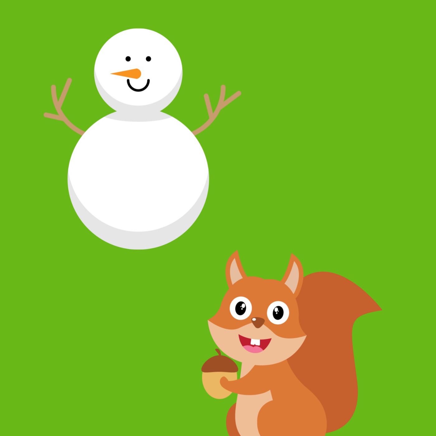 La ardilla y el muñeco de nieve