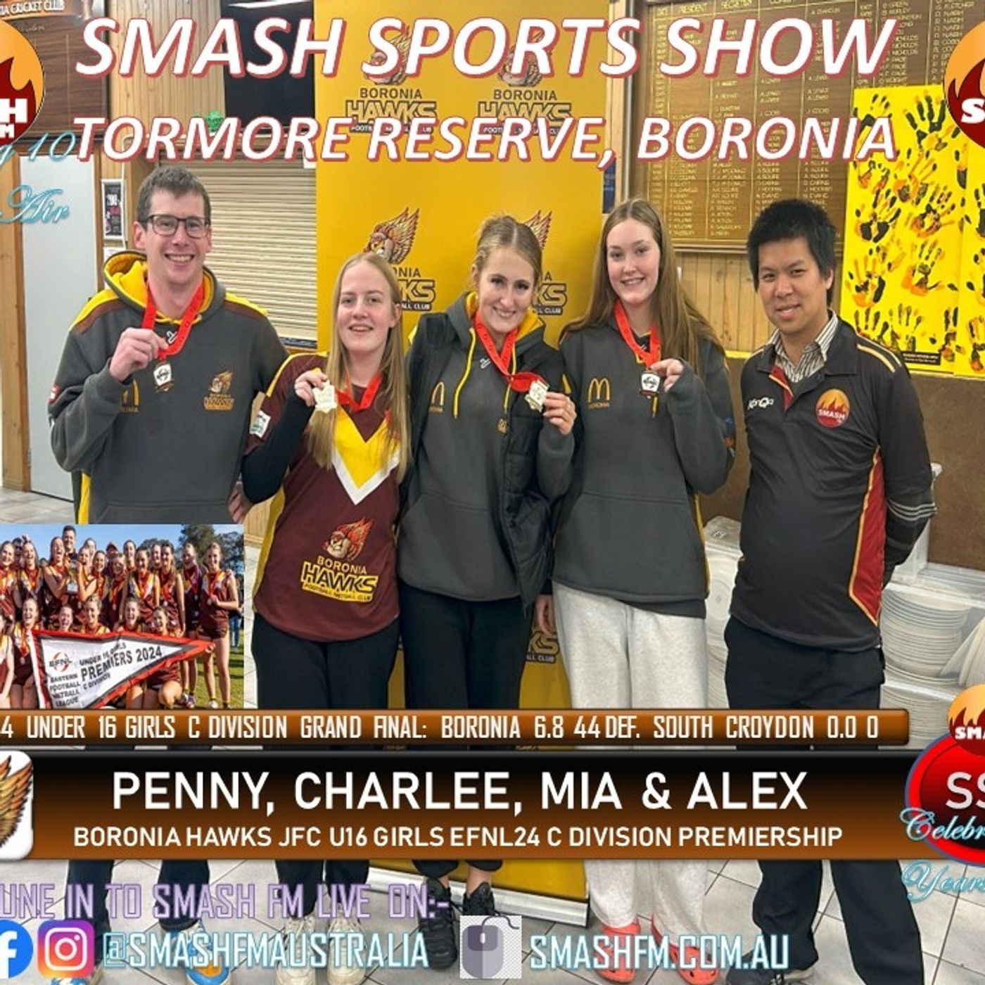 SSS10THYR: Boronia Hawks JFC EFNL24 16C Girls Premiership Interviews 210824