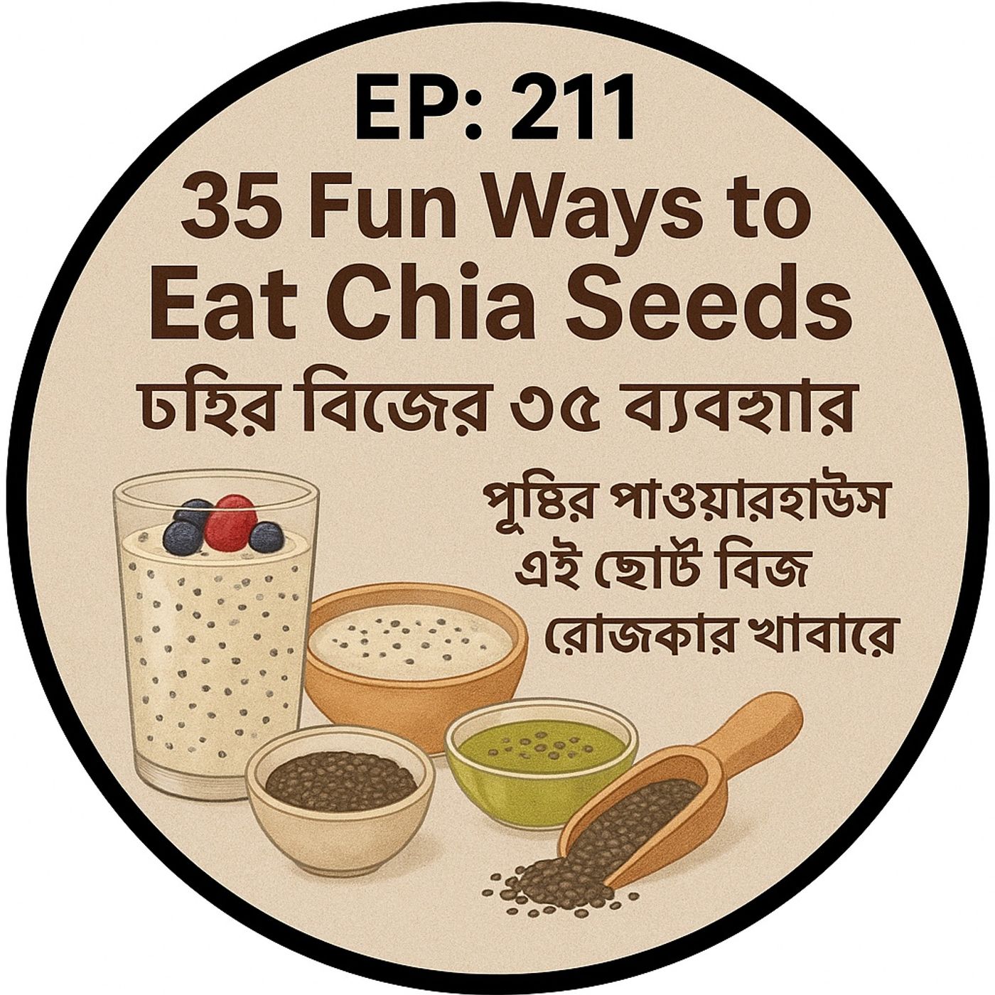 EP :211 |35 Fun Ways to Eat Chia Seeds |  চিয়া বীজের ৩৫ ব্যবহার 😍পুষ্টির পাওয়ারহাউস এই ছোট্ট বীজ রোজকার খাবারে  | bengali wellness podcast