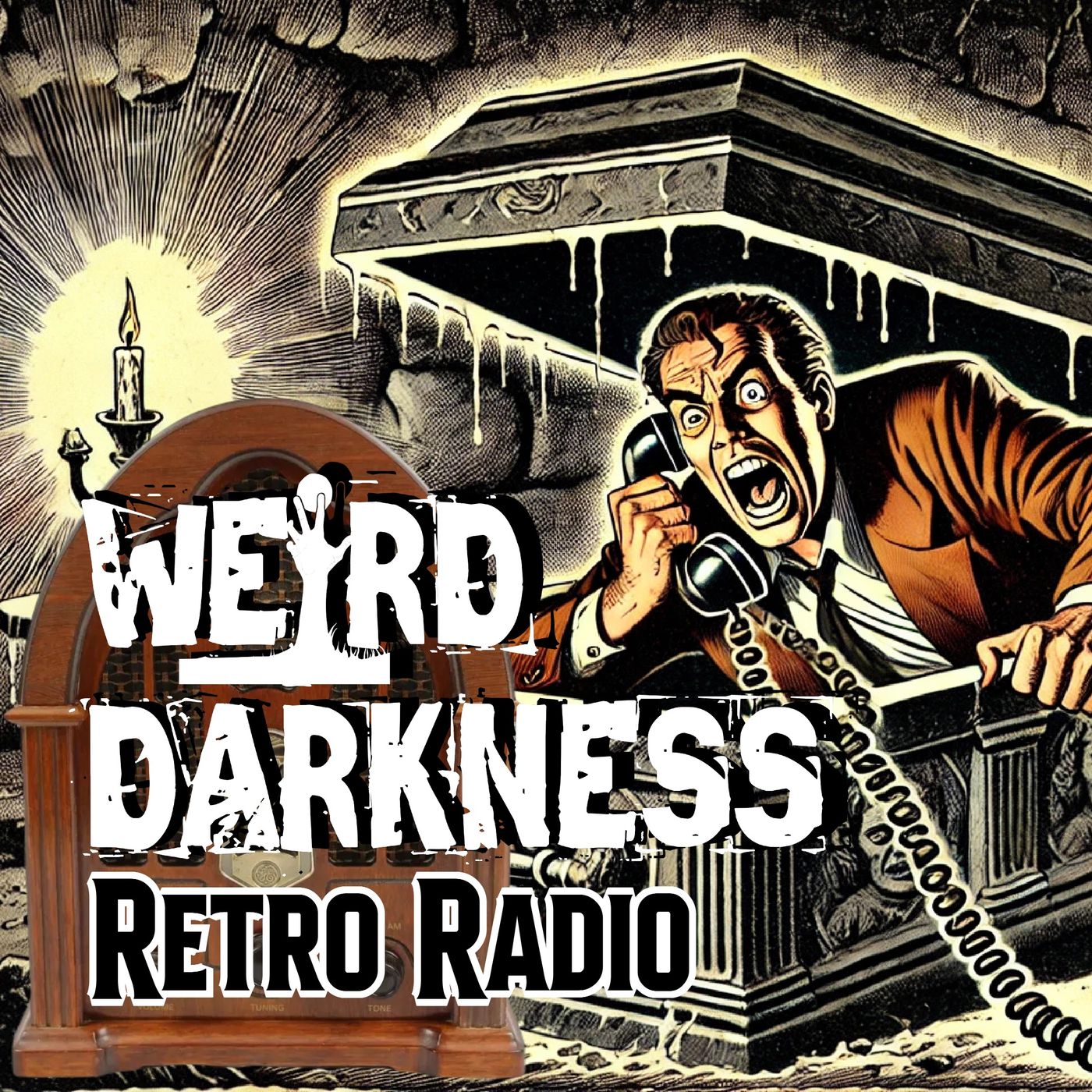 He Has a PHONE In His CRYPT, In Case He’s BURIED ALIVE!: #RetroRadio EP0338 #WeirdDarkness - podcast episode cover