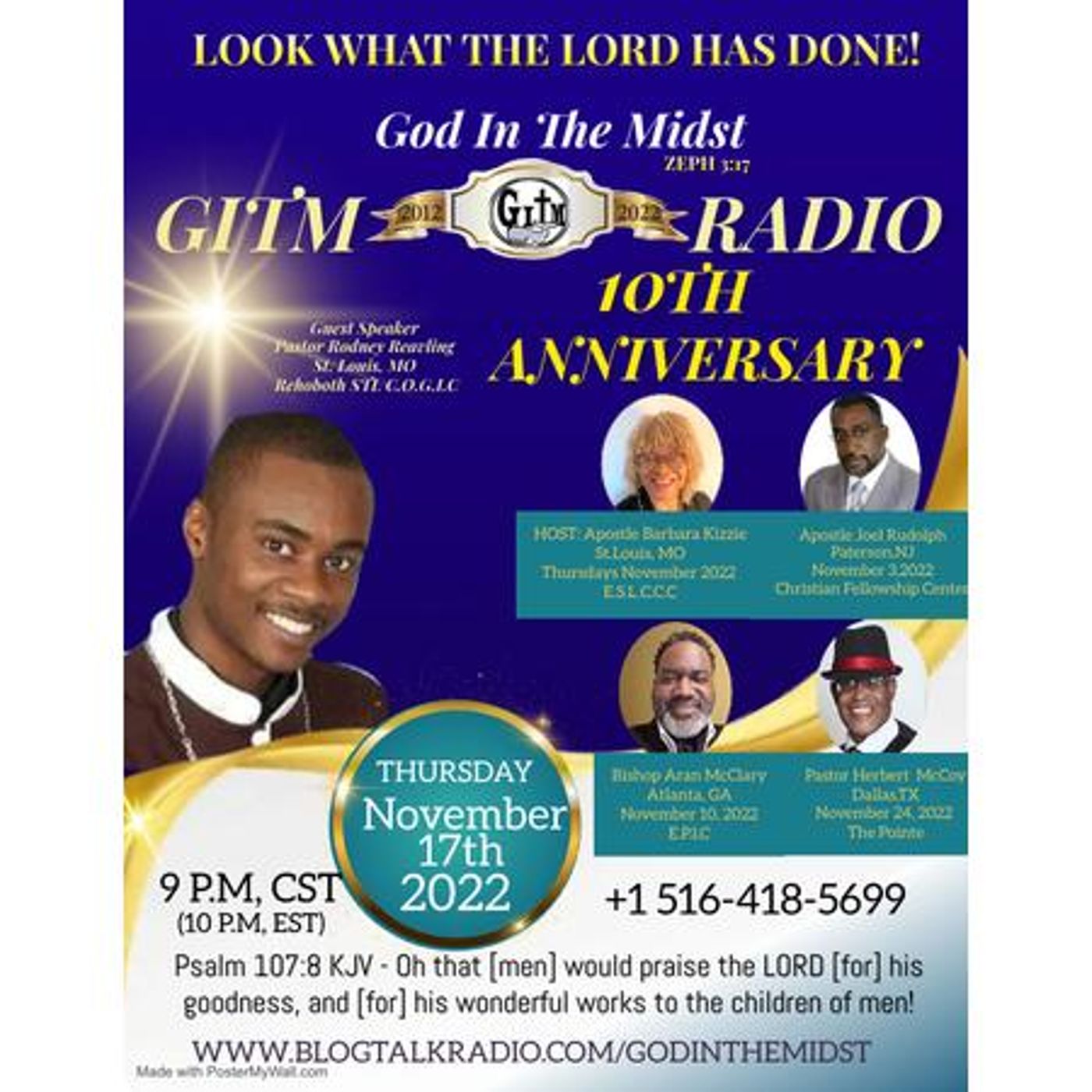 11.17.2022 GITM RADIO 10th Anniversary: PASTOR RODNEY REAVLING, St Louis, MO episode artwork