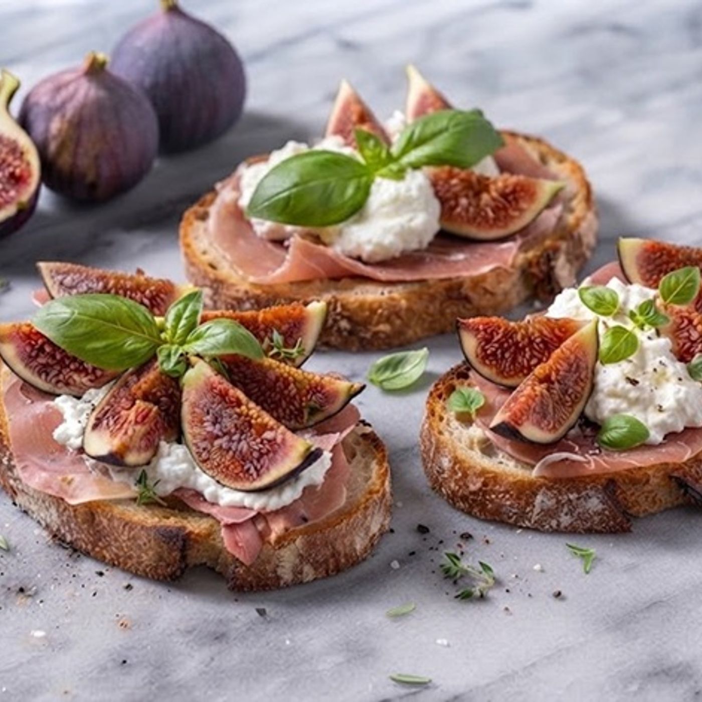 Bruschette con prosciutto crudo, burrata e fichi: l'antipasto gourmet facile e veloce episode artwork
