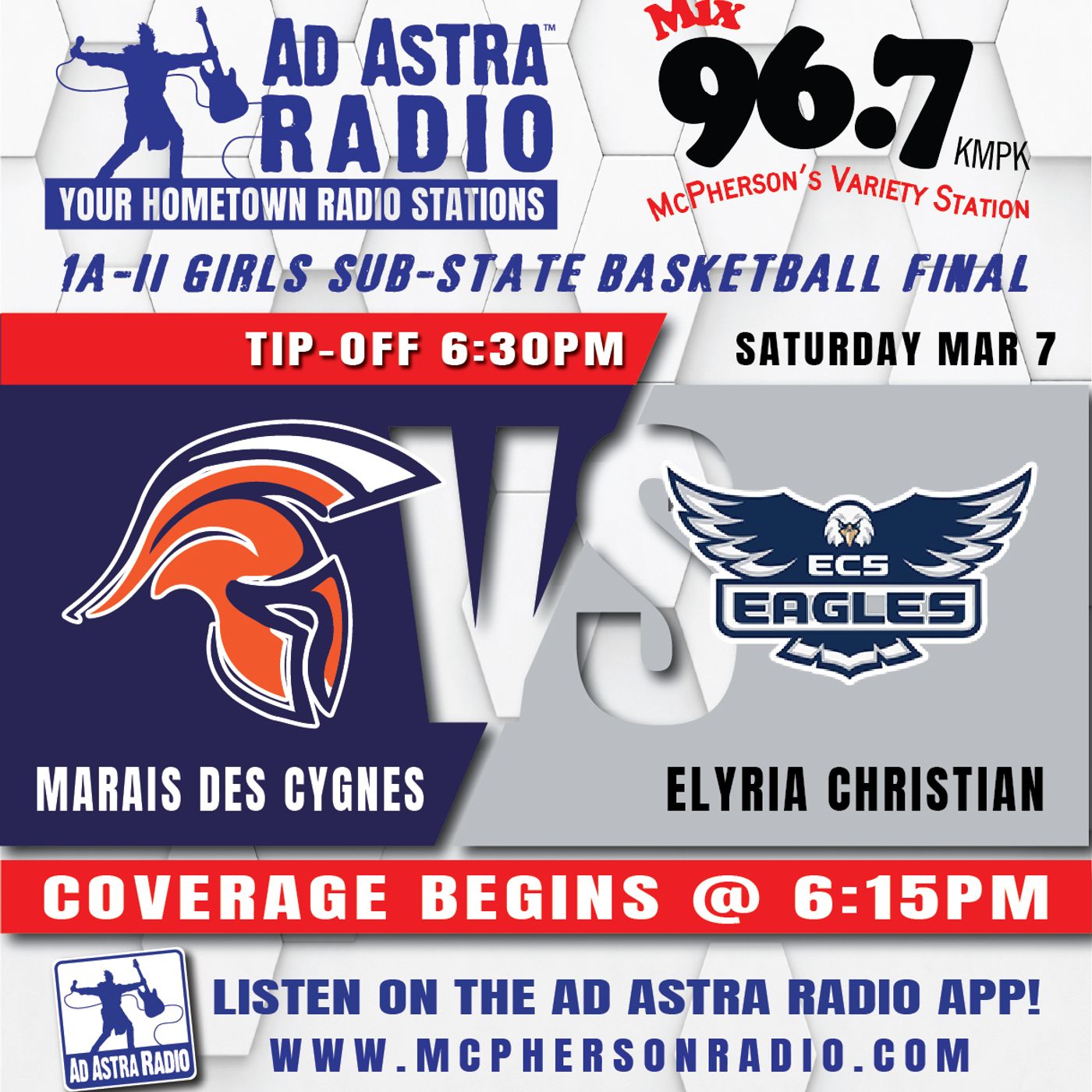 Marais des Cygnes Lady Trojans vs Elyria-Christian Lady Eagles High School Basketball (1A-II Substate Final-March 7, 2026) episode artwork