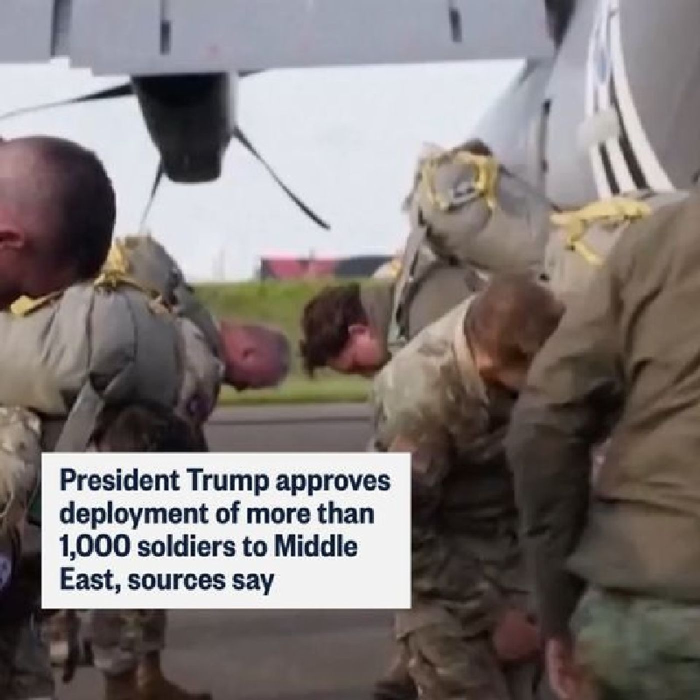 President Donald Trump has approved the deployment of more than 1,000 soldiers from the 82nd Airborne Division to the Middle East, according episode artwork