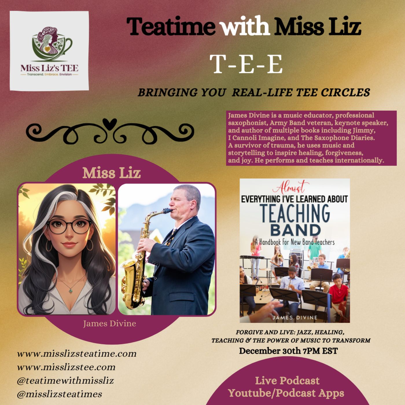 Miss Liz Serves Returning Guest James Divine Jazz Teaching and Forgiveness episode artwork