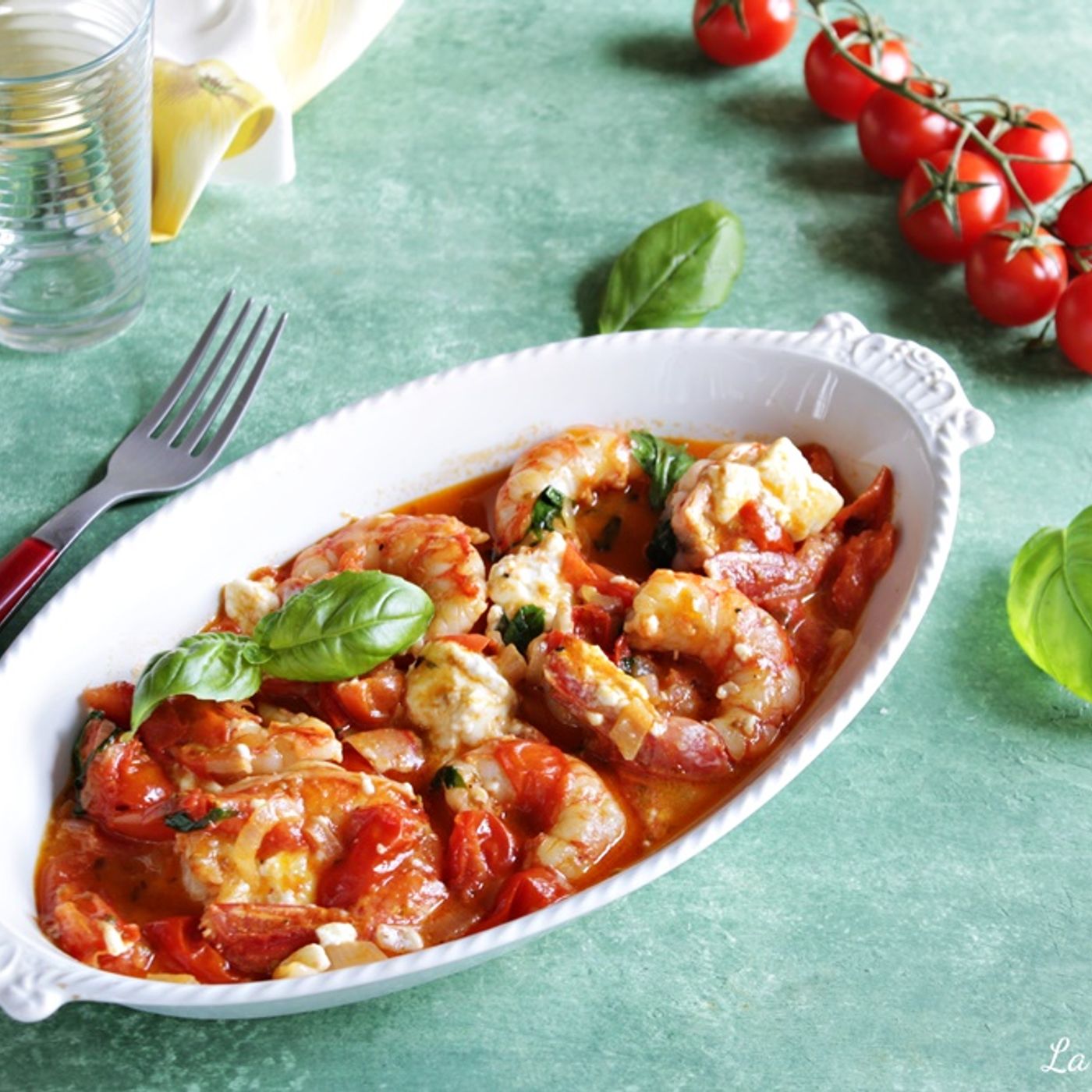 Gamberoni e feta alla greca