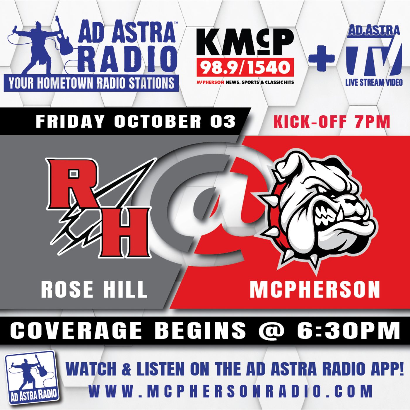Rose Hill Rockets at McPherson Bullpups Football (October 3, 2025) episode artwork
