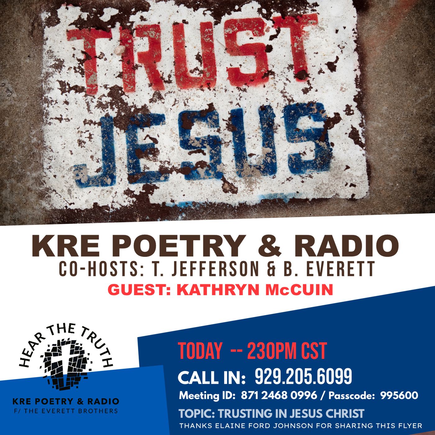 KRE POETRY AND RADIO - EP 142 - GUEST: KATHRYN McCUIN episode artwork