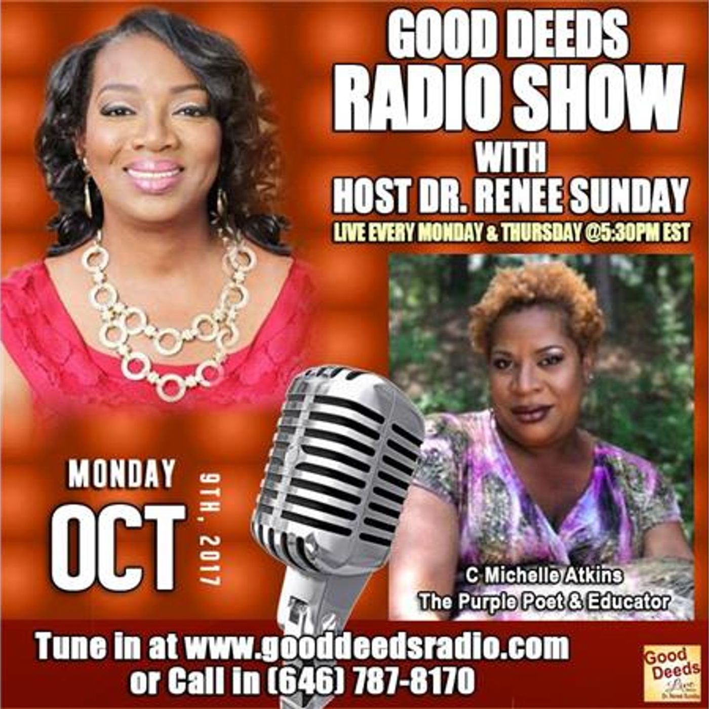C Michelle The Purple Poet & Educator shares on Good Deeds Radio Show episode artwork