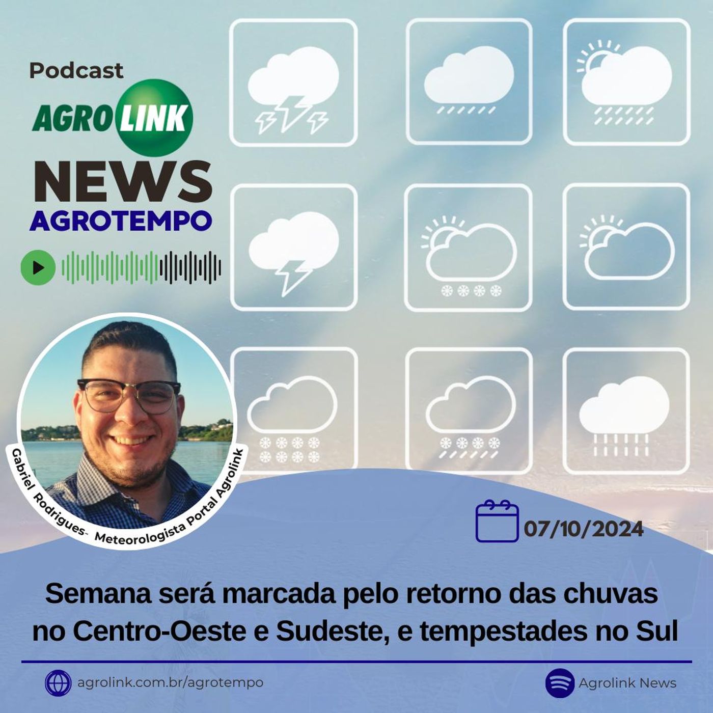 Semana será marcada pelo retorno das chuvas no Centro-Oeste e Sudeste, e tempestades no Sul. episode artwork