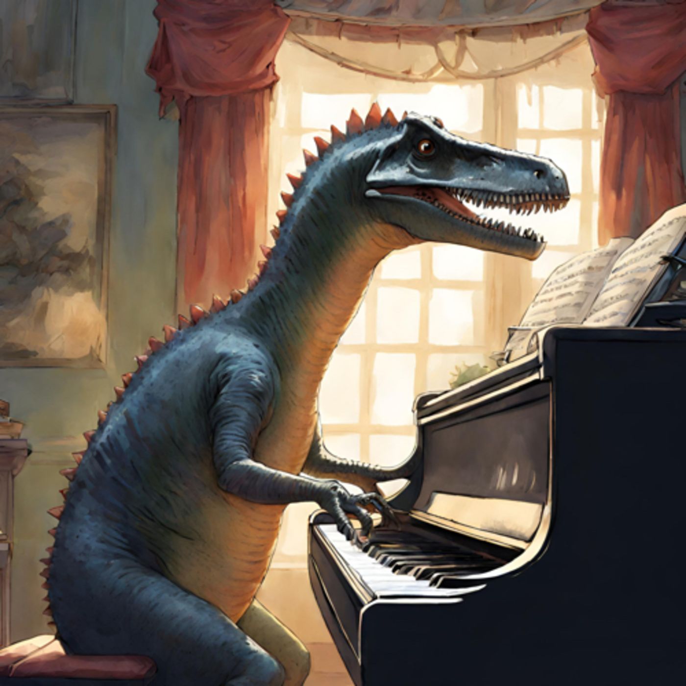 Largo y spinny los dinosaurios famosos con su orquesta de salsa