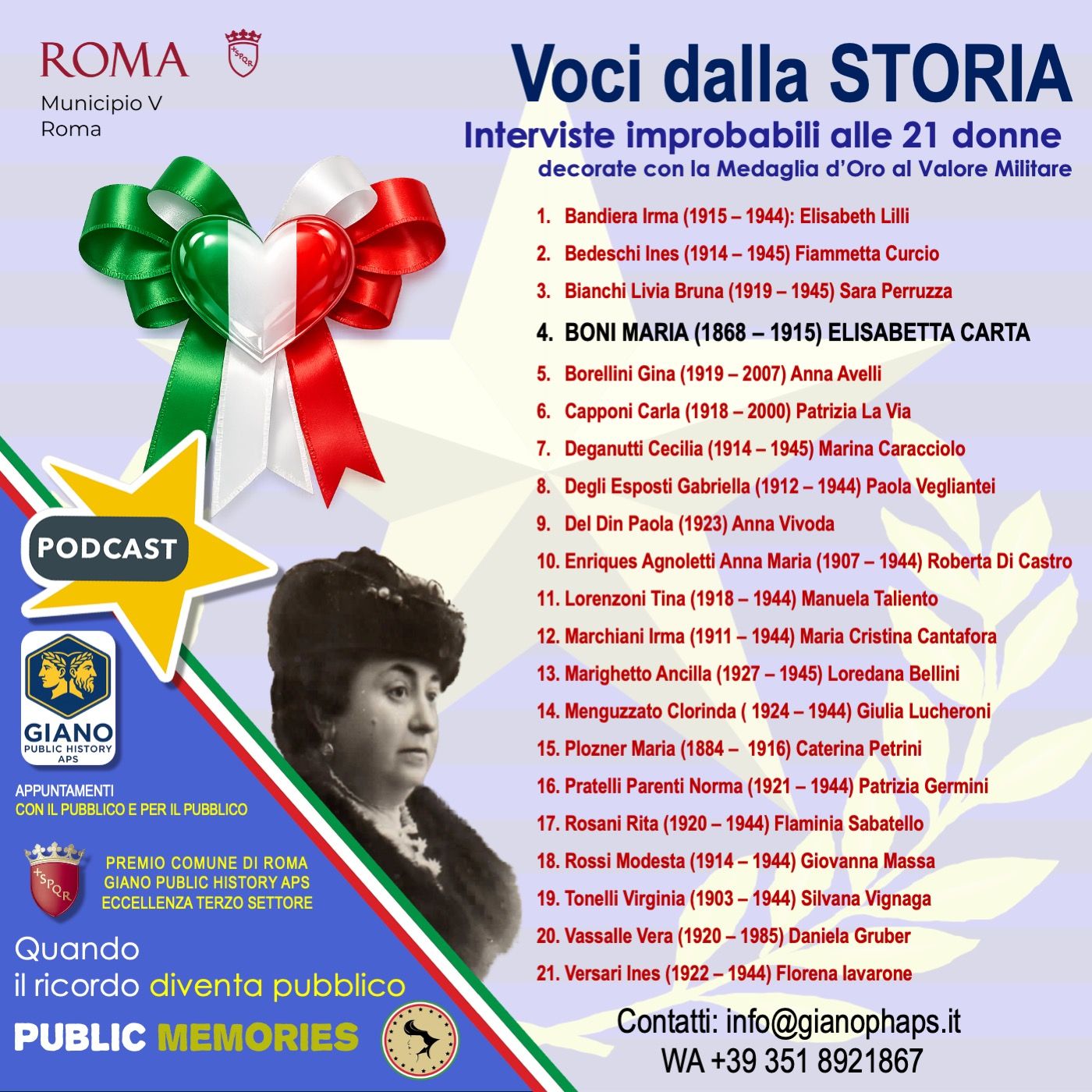 Nel Nome dell’Onore” Maria BONI, esempio fulgido di abnegazione e prima donna decorata di Medaglia d’Oro al Valor Militare episode artwork