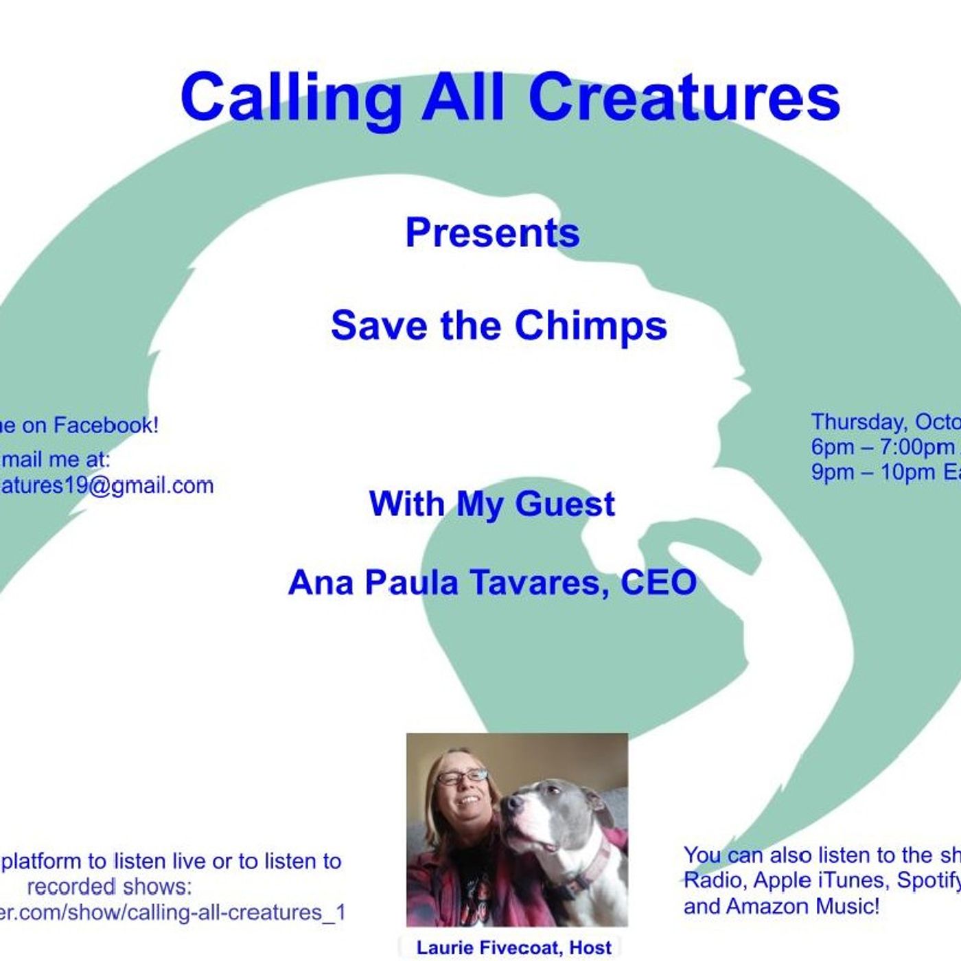 Calling All Creatures Presents Save the Chimps