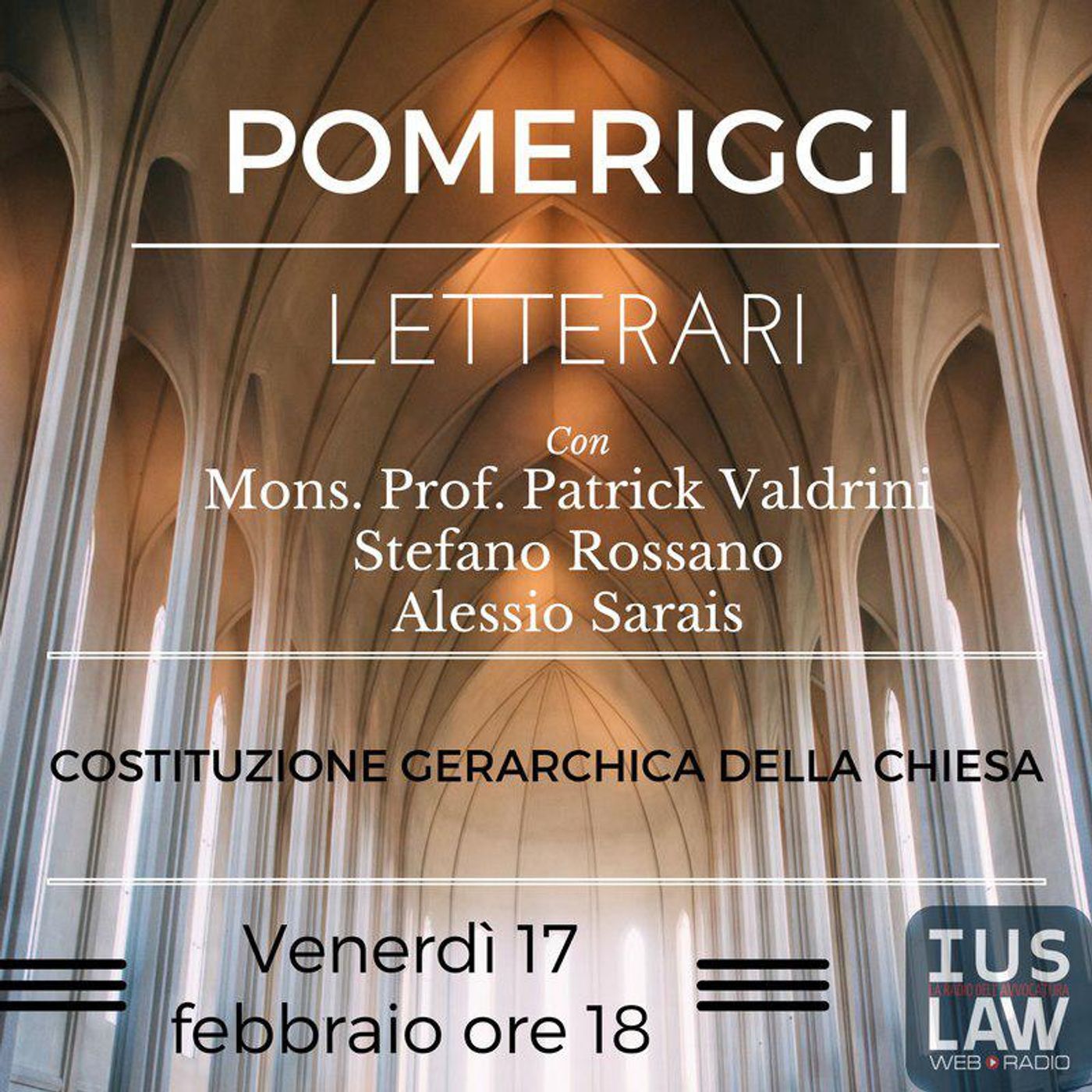 #iPomeriggiLetterari #2 Con Mons. Prof. Patrick Valdrini, Stefano Rossano e Alessio Sarais episode artwork
