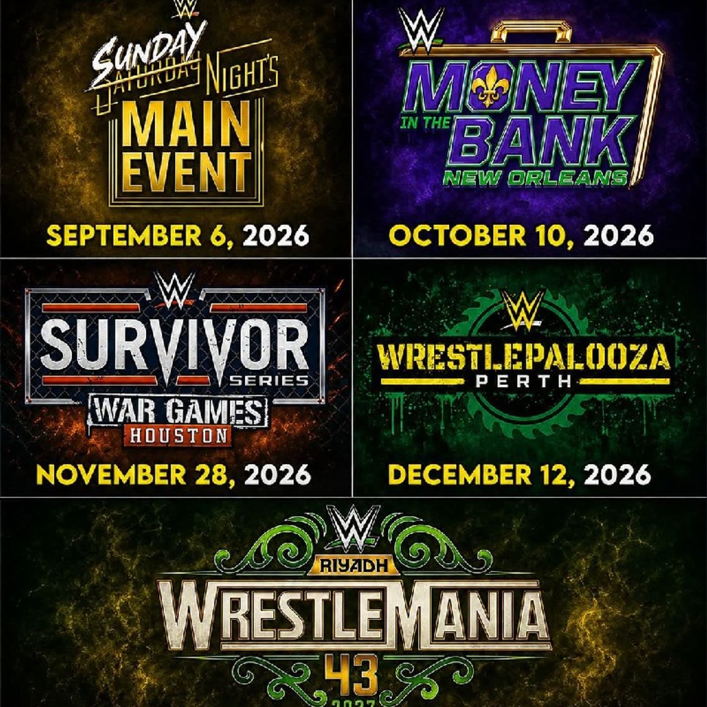 🚨 WWE’S UPCOMING PLE SCHEDULE IS STACKED! 🔥 The road ahead is already looking WILD! 👀 Here are all the upcoming WWE Premium Live Events episode artwork