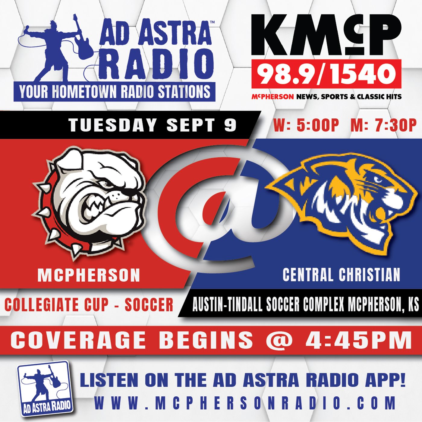 McPherson Bulldogs vs Central Christian College Tigers Soccer Doubleheader (September 9, 2025) episode artwork