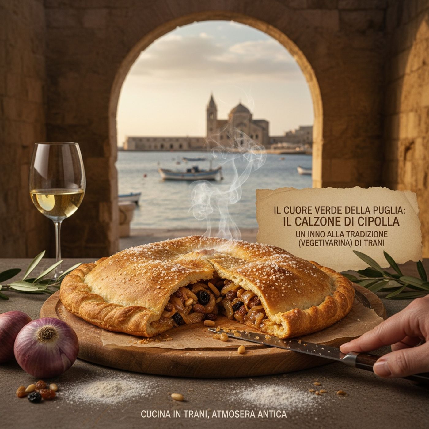 Il Cuore Verde della Puglia: Il Calzone di Cipolla, un Inno alla Tradizione (Vegetariana) di Trani