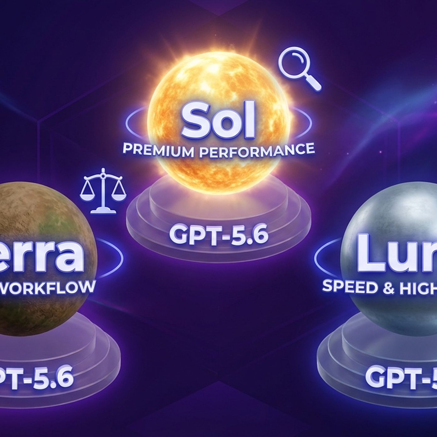 OpenAI GPT-5.6 Drops: Sol, Terra, Luna Explained — Blue Lightning AI Daily cover
