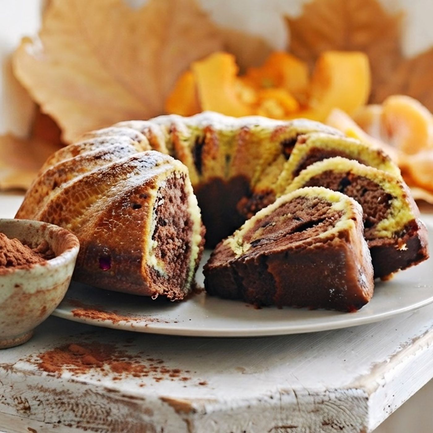 CIAMBELLA ALLA ZUCCA ARANCIA E CACAO