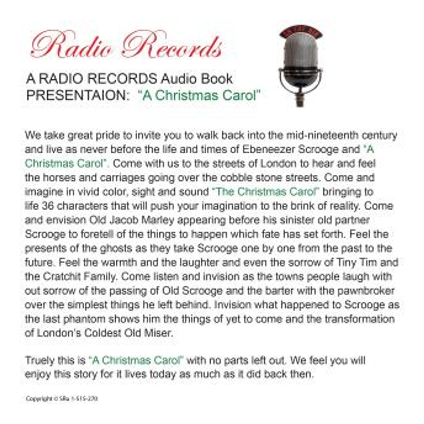 Radio Records Dramatized Production 'A Christmas Carol' by Adaptation By: Charles Kapitzky, Charles Dickens episode artwork