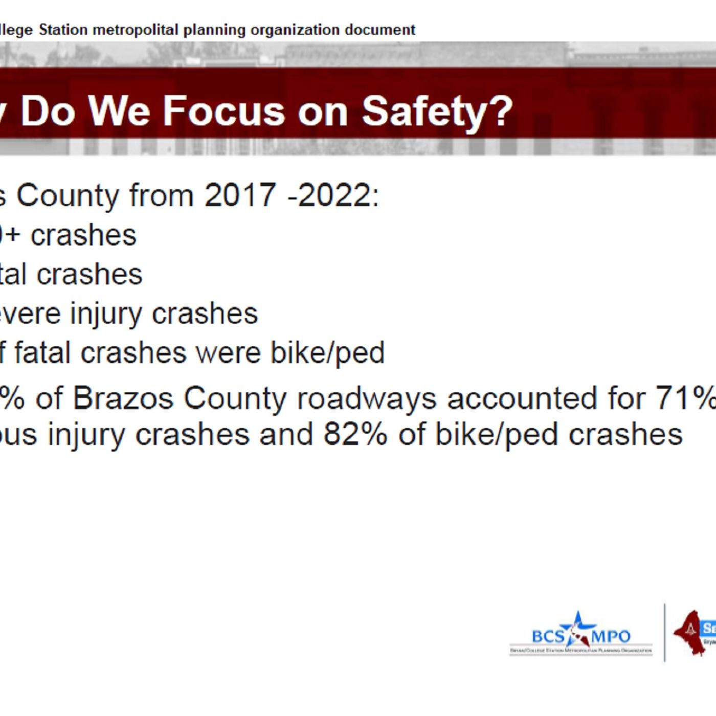 Presentation on traffic safety efforts in Brazos County are shared at the chamber economic outlook conference episode artwork