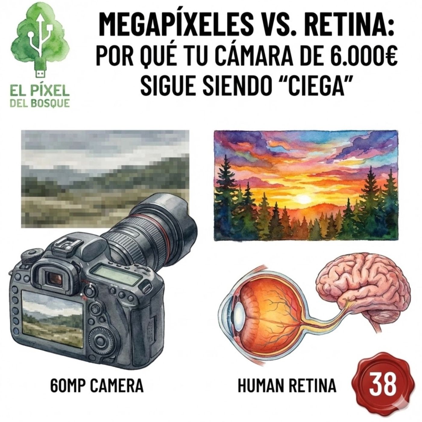 38 - Megapíxeles vs. Retina: Por qué tu cámara de 6.000€ sigue siendo "ciega" episode artwork