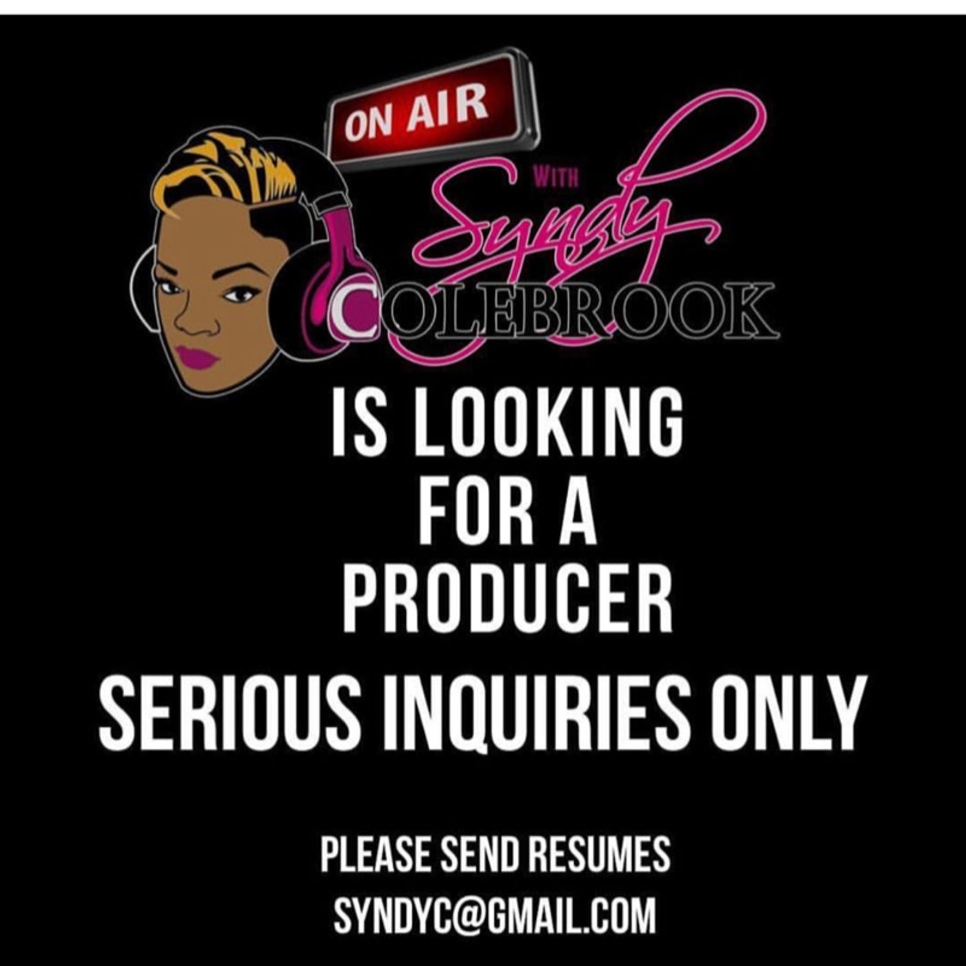 On Air With Syndy Colebrook's show