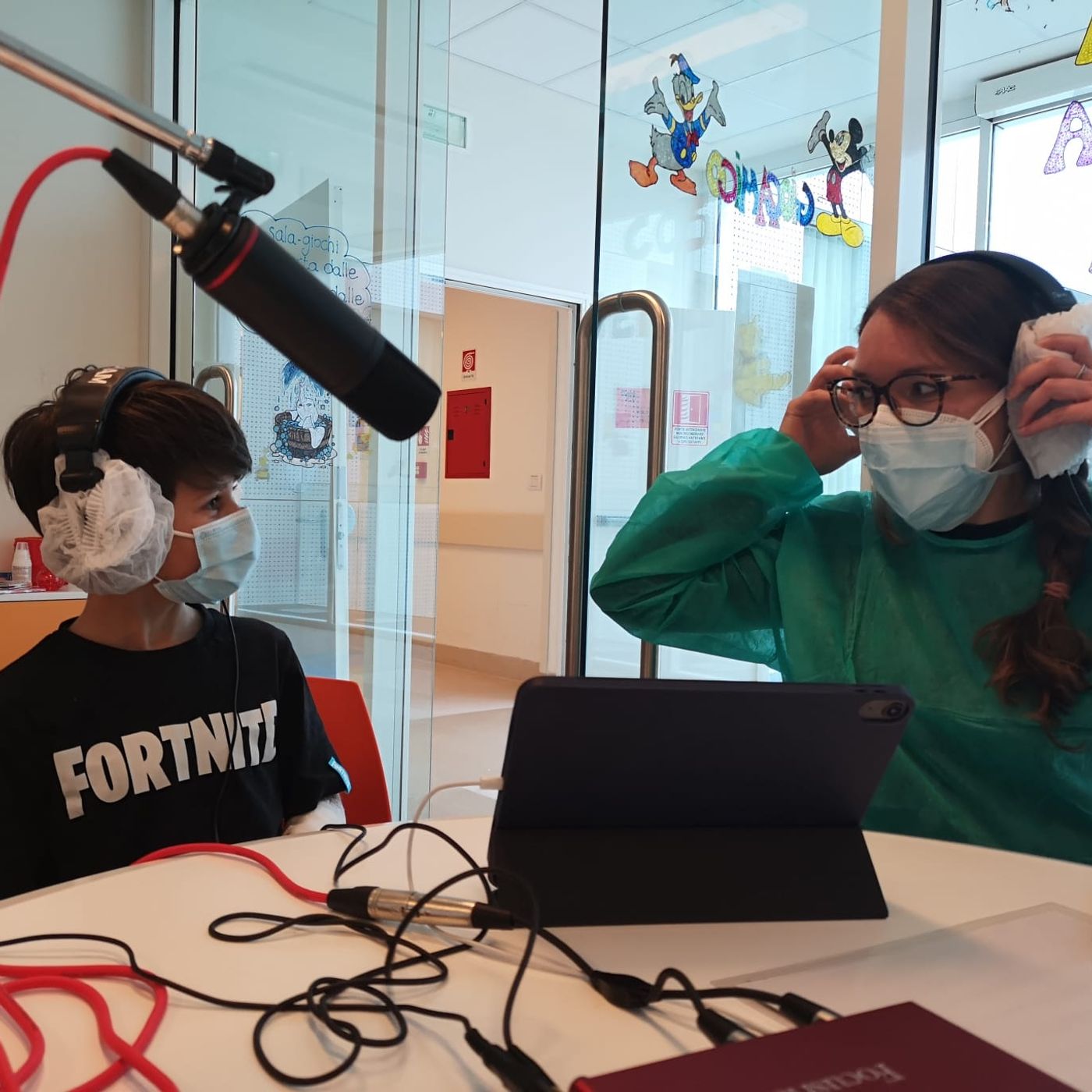 Samuele dalla sala giochi dell'ospedale dei bambini di Parma