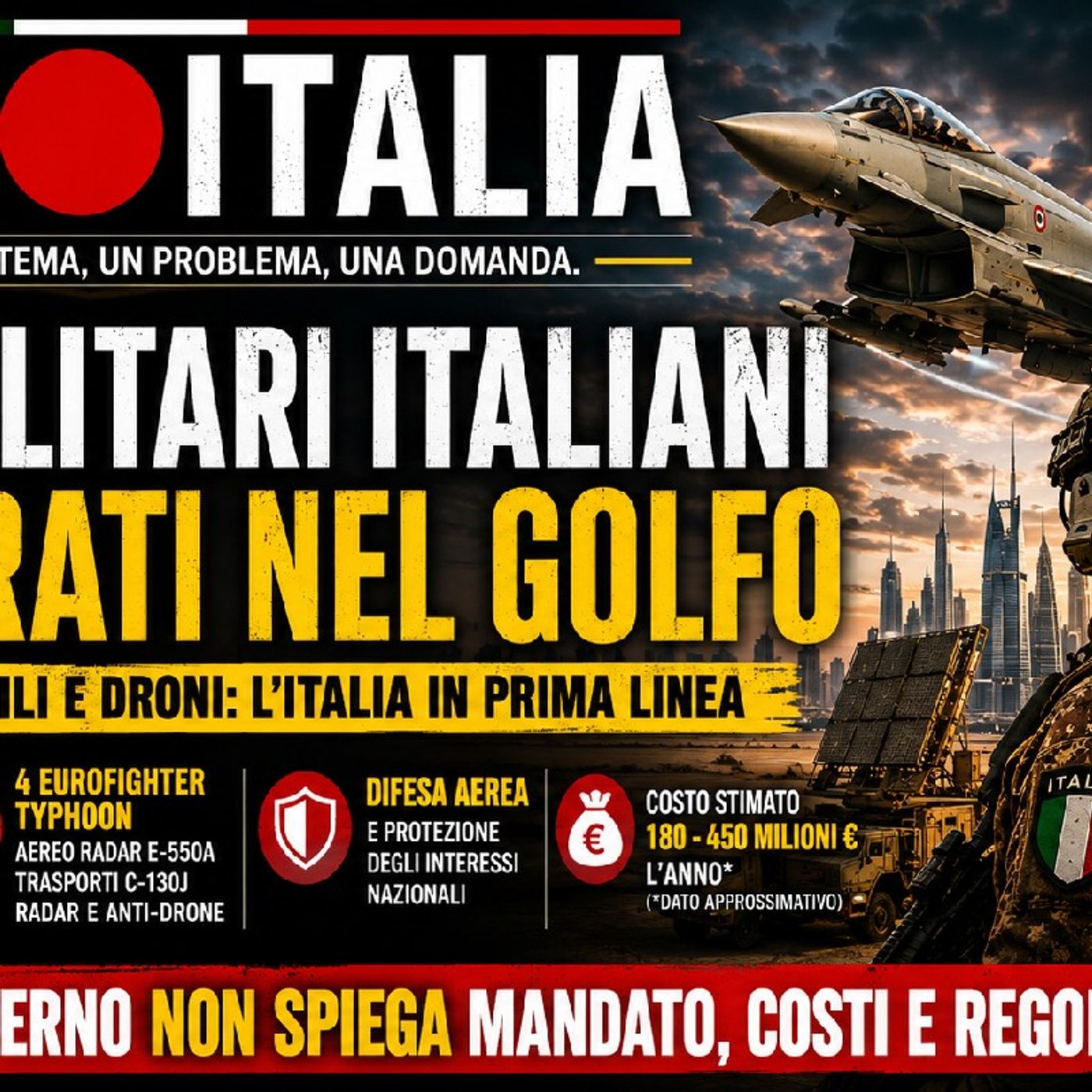 🇮🇹 PUNT🔴 ITALIA: 700 MILITARI italiani nel GOLFO da MARZO 2026