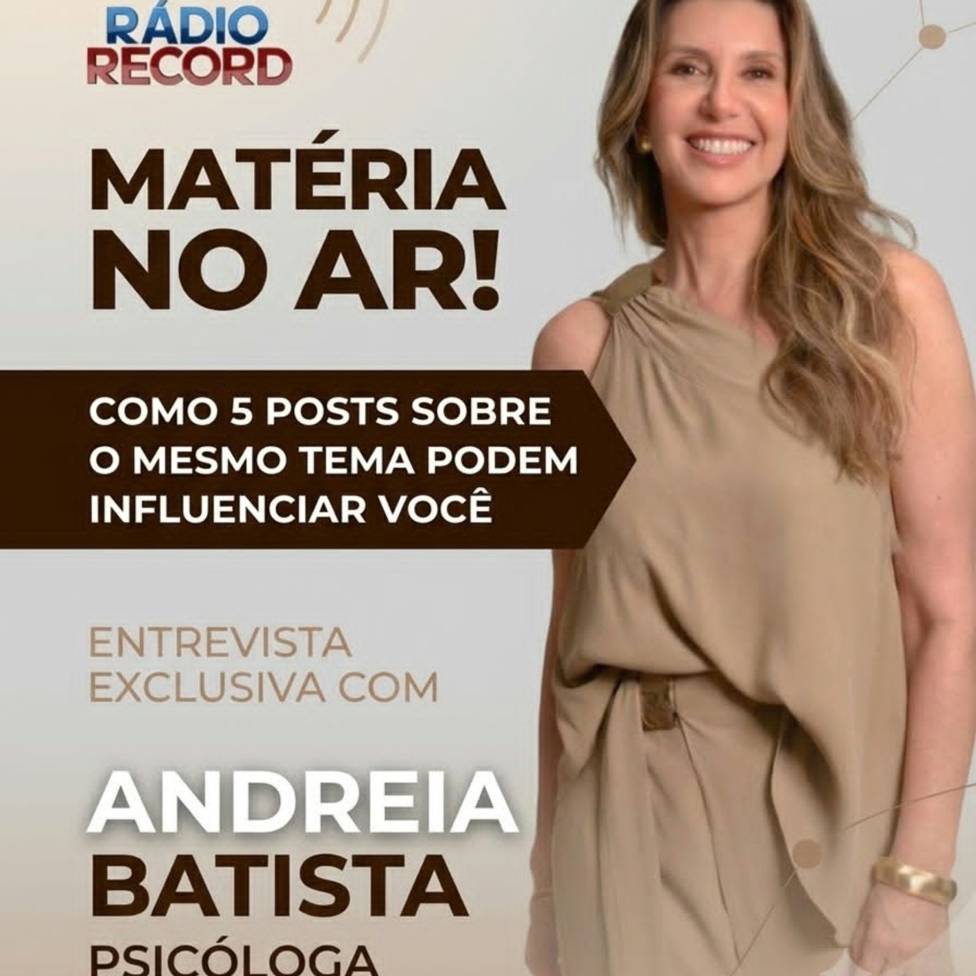 RÁDIO RECORD: 5 POSTS SOBRE DETERMINADO ASSUNTO JÁ PODE INFLUENCIAR ALGUÉM