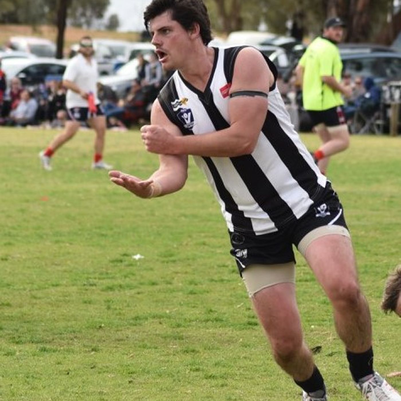 Matt Kelly from the Werrimull Magpies of the Millewa footy league fires up for opening round episode artwork