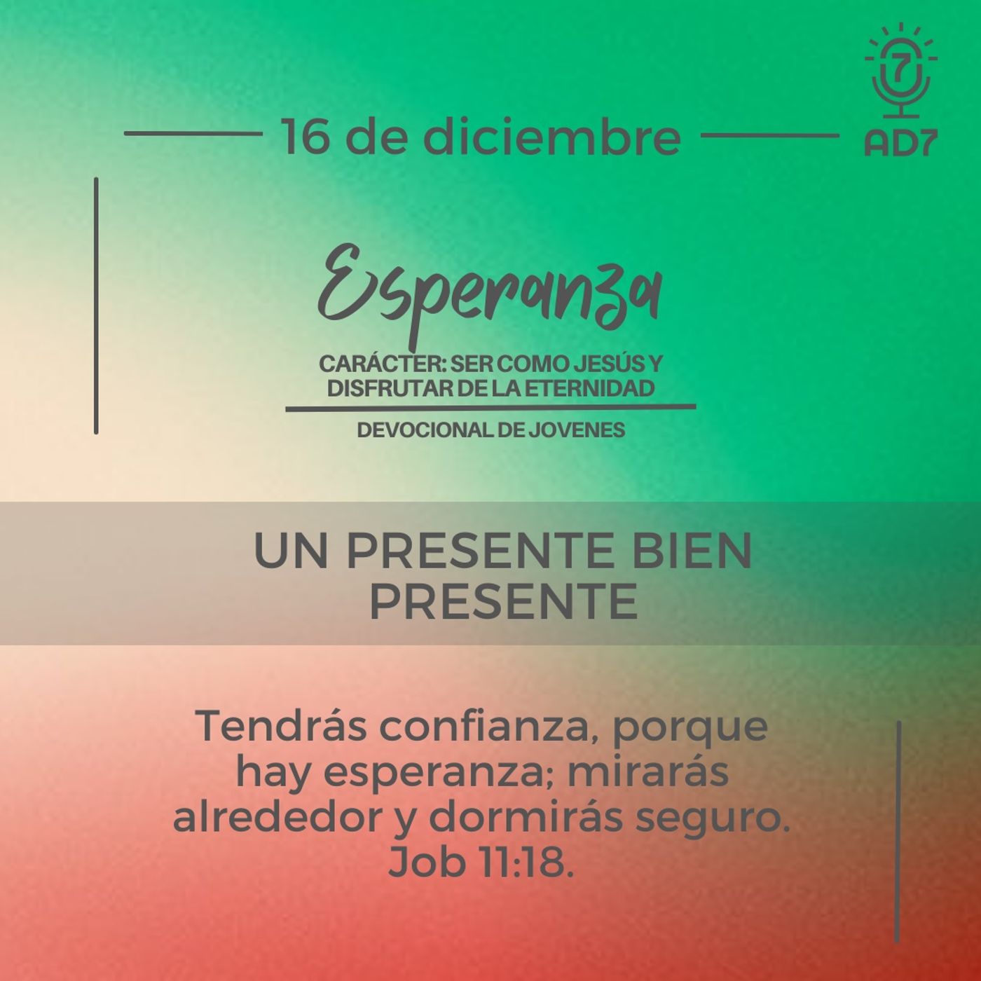Un día menos de tristeza | Devocional de Jóvenes | 17 de diciembre 2023