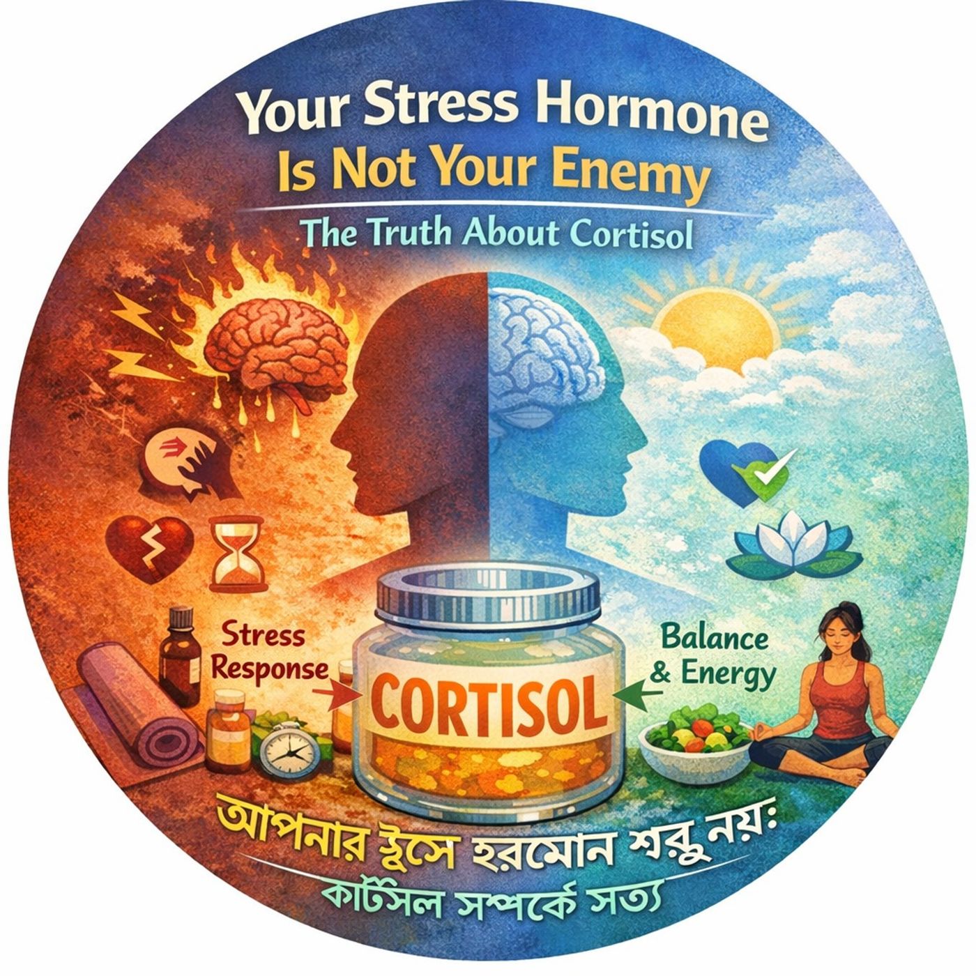 EP-240| Your Stress Hormone Is Not Your Enemy: The Truth About Cortisol | আপনার স্ট্রেস হরমোন শত্রু নয়: কর্টিসল সম্পর্কে সত্য | wellness episode artwork