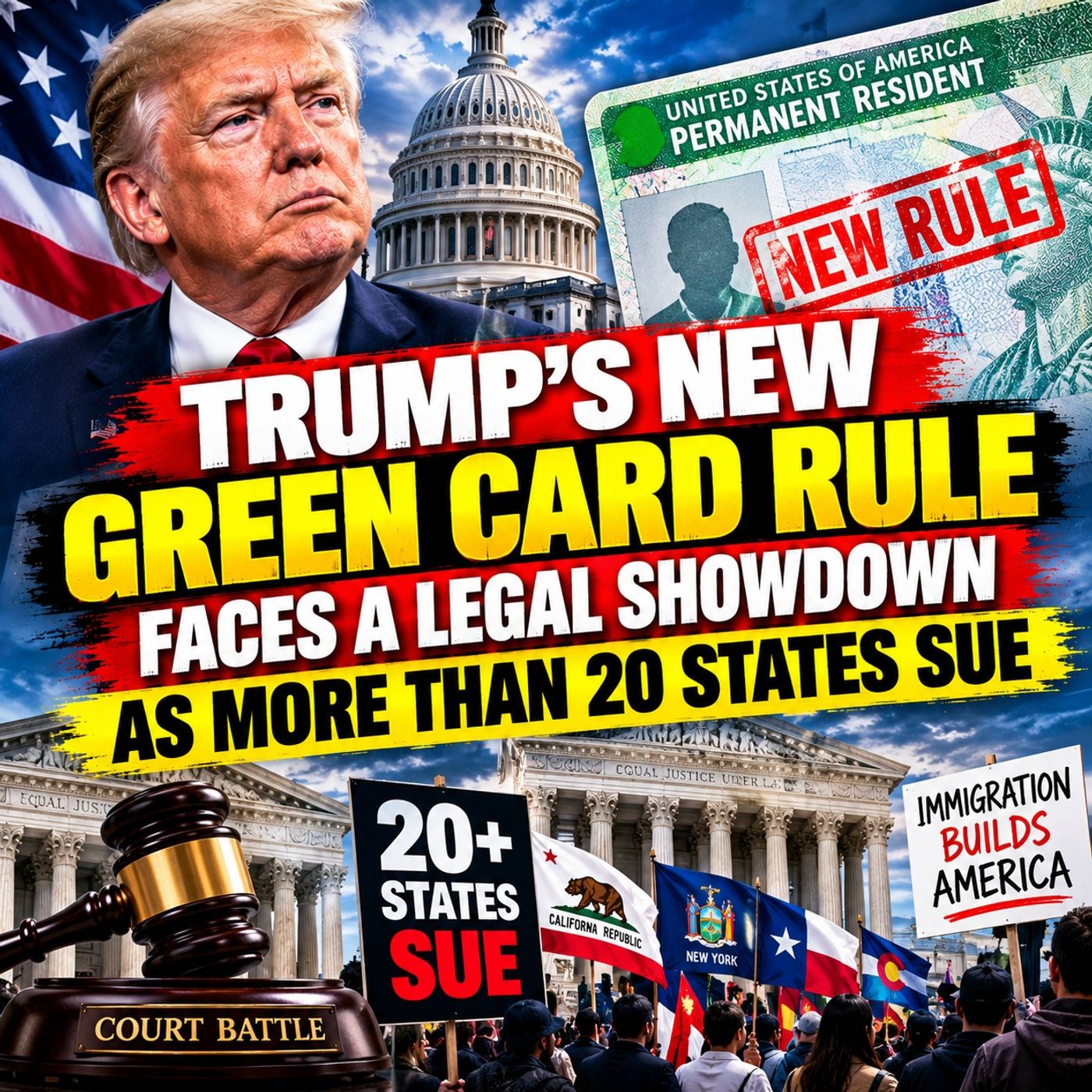 Trump’s New Green Card Rule Faces a Legal Showdown as More Than 20 States Sue episode artwork