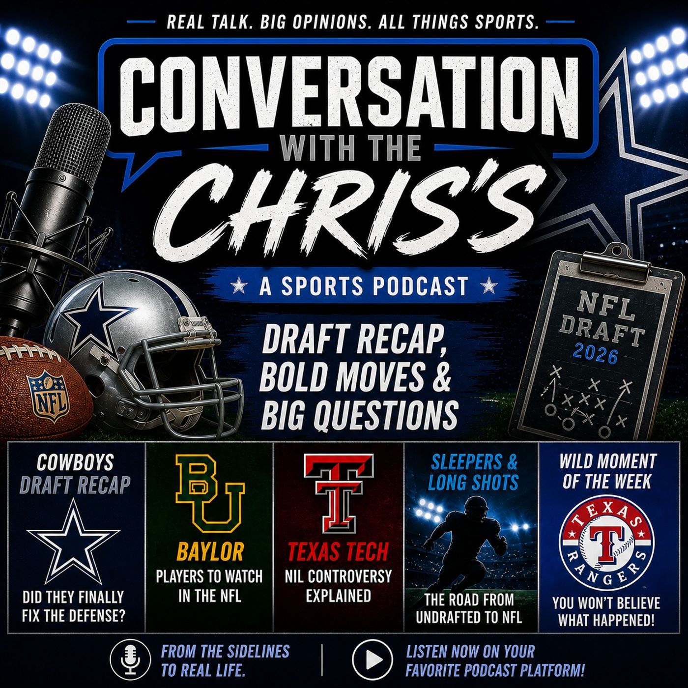Cowboys Draft Recap, Baylor Draft Picks, Texas Tech QB Drama, and Rangers Fan Fight episode artwork