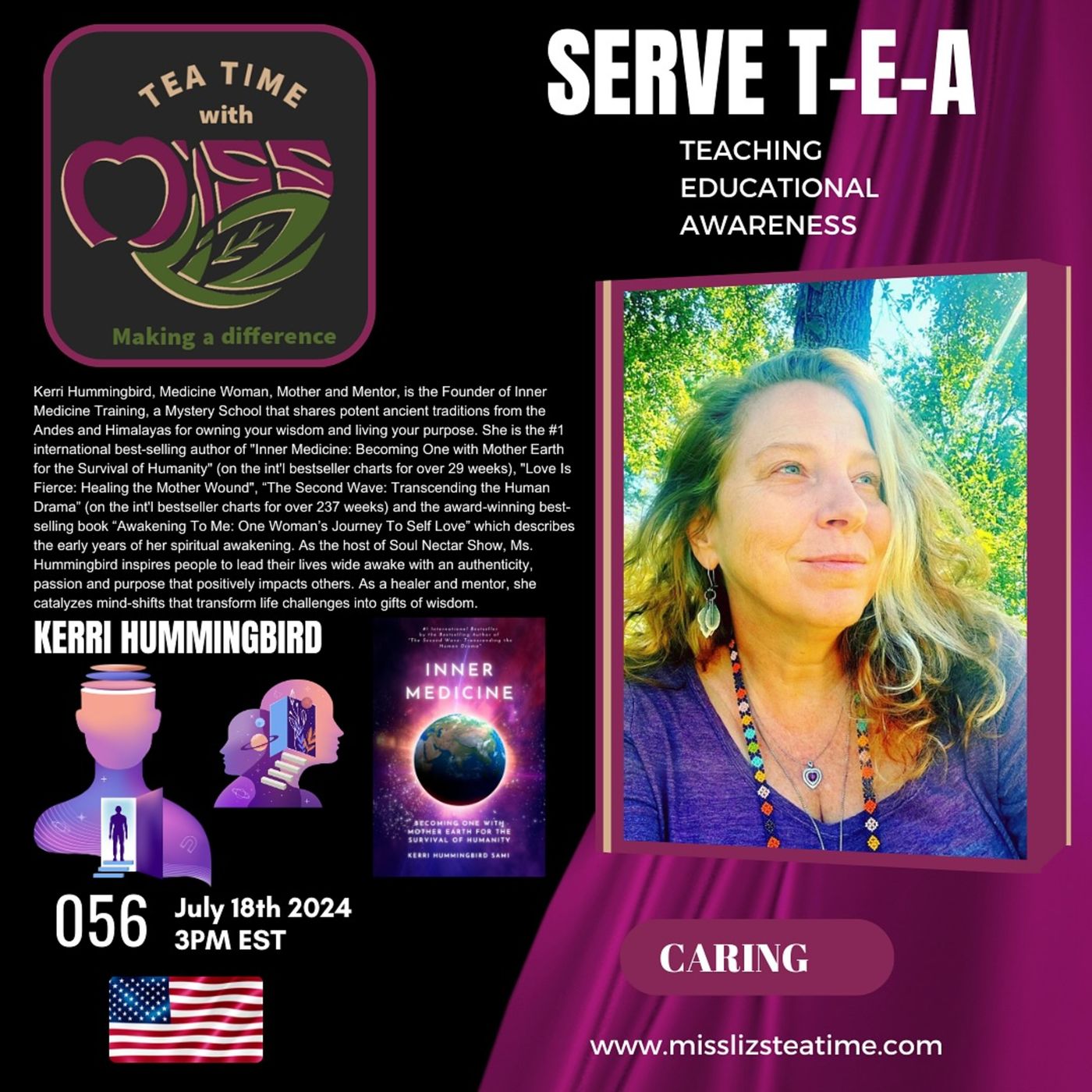 Teatime with Miss Liz T-E-A Open Discussion Kerry Hummingbird episode artwork