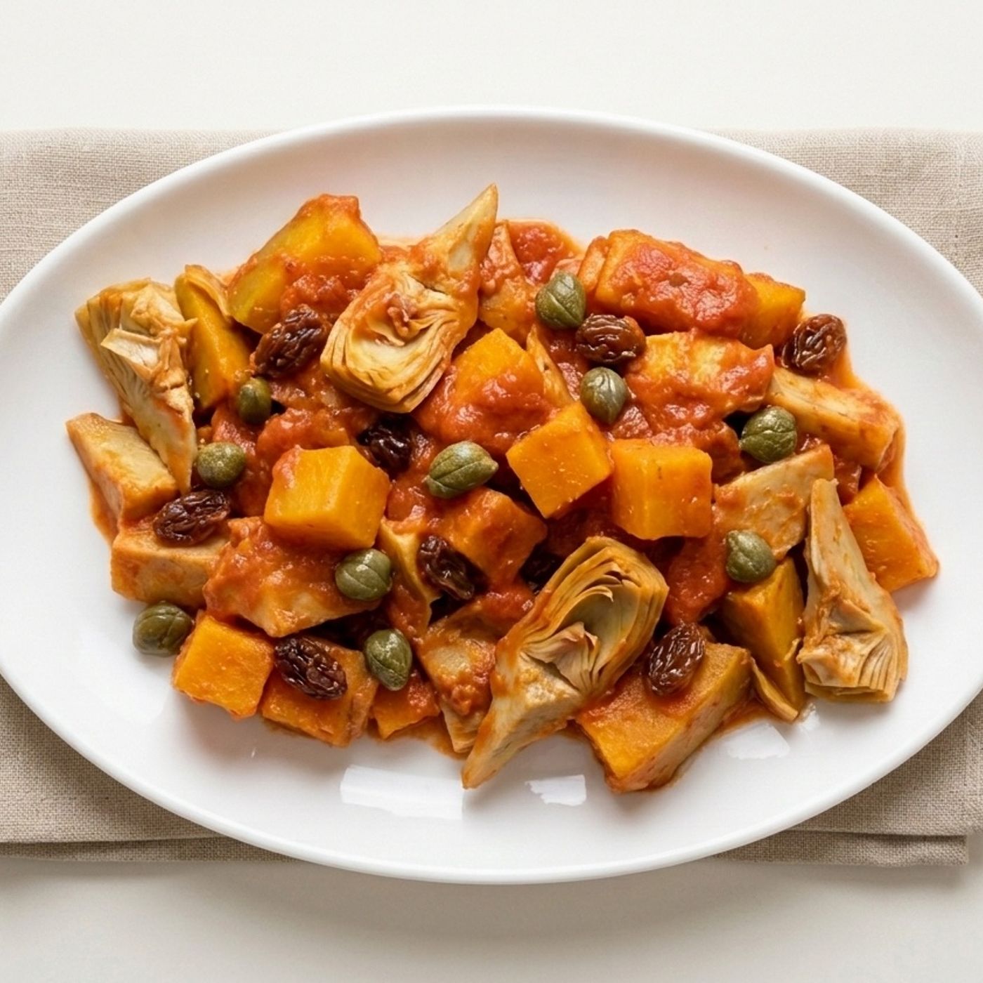 Caponata zucca e carciofi