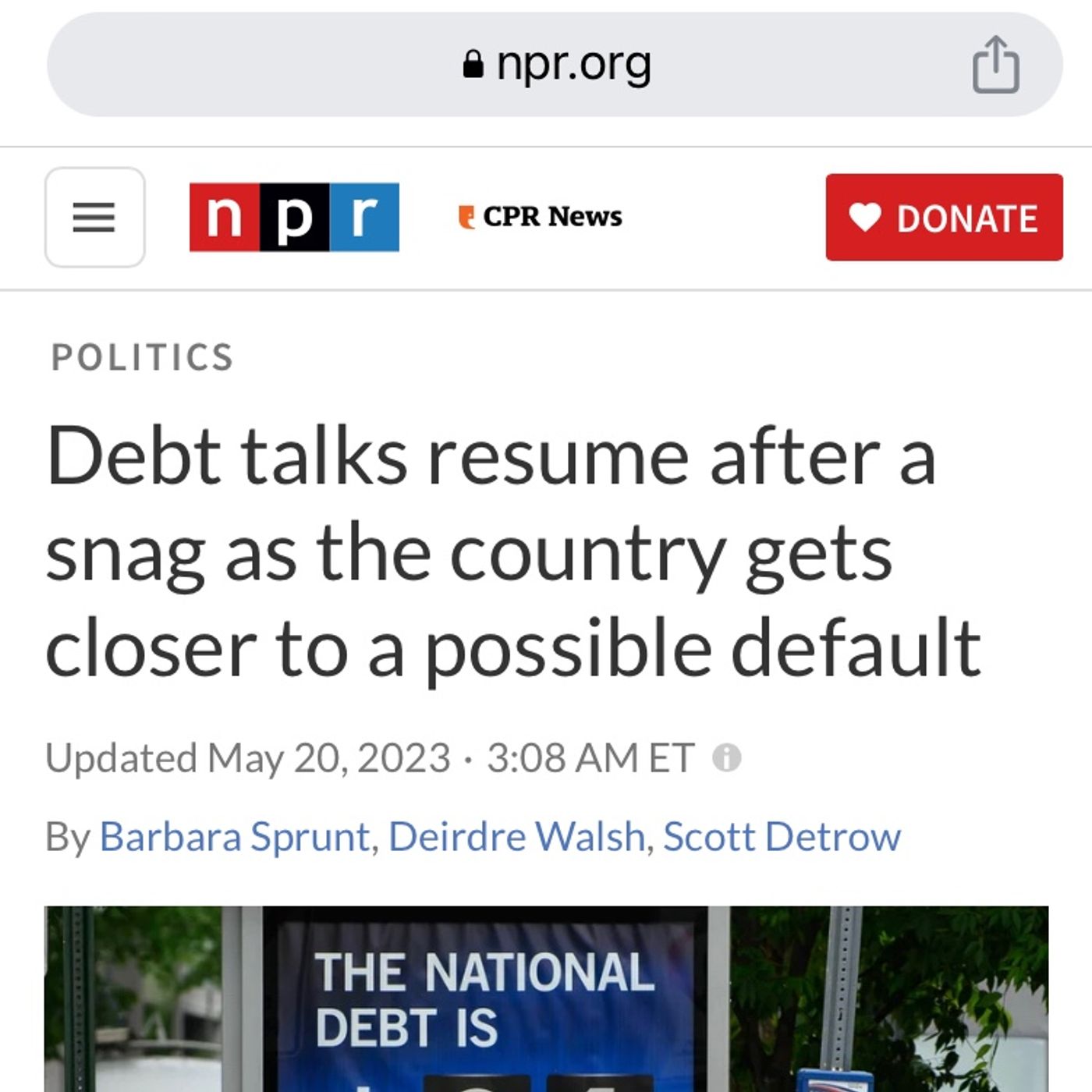 Debt talks resume after a snag as the country gets closer to a possible default episode artwork