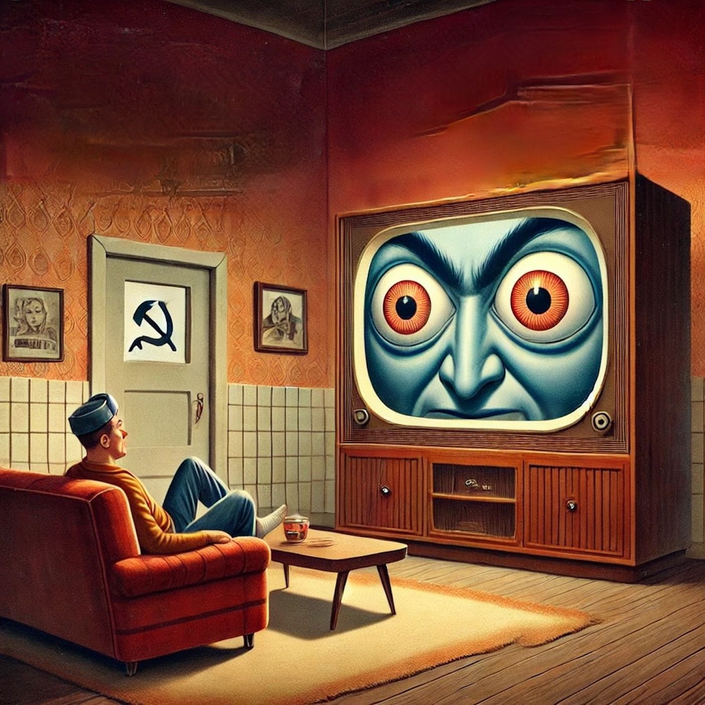 "In America, you watch television. In Soviet Russia, television watches you." episode artwork