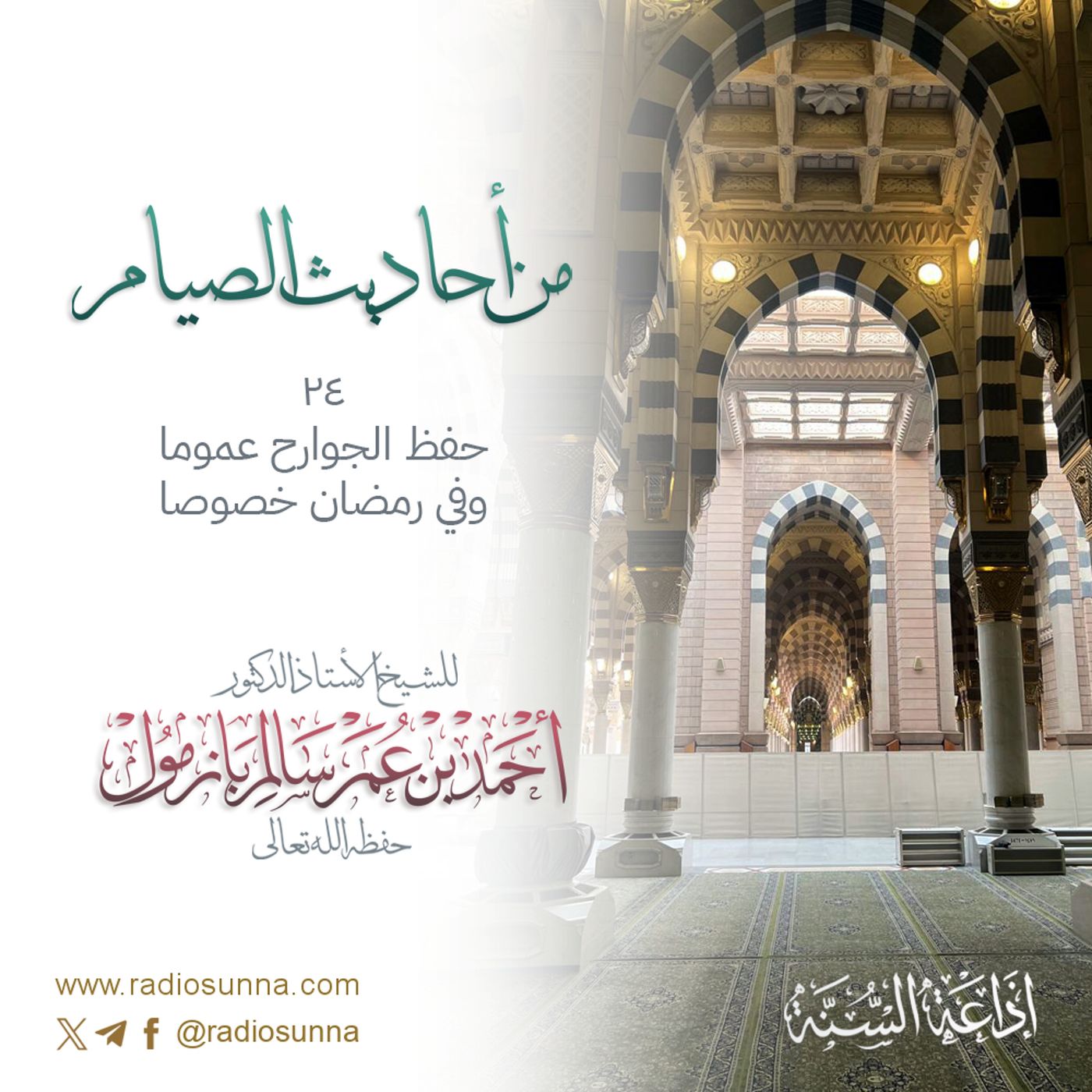 حفظ الجوارح عموماً وفي رمضان خصوصا | من أحاديث الصيام 24 للشيخ أ د أحمد بازمول 128 episode artwork