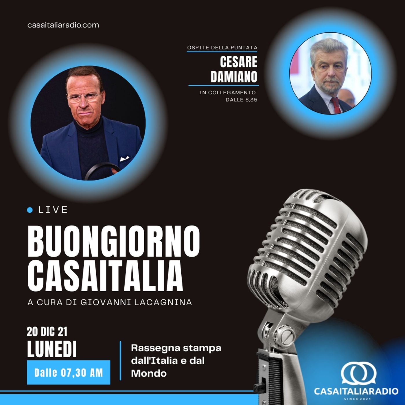 Intervista con Cesare Damiano - BUONGIORNO CASA ITALIA RADIO (20.12.2021) episode artwork