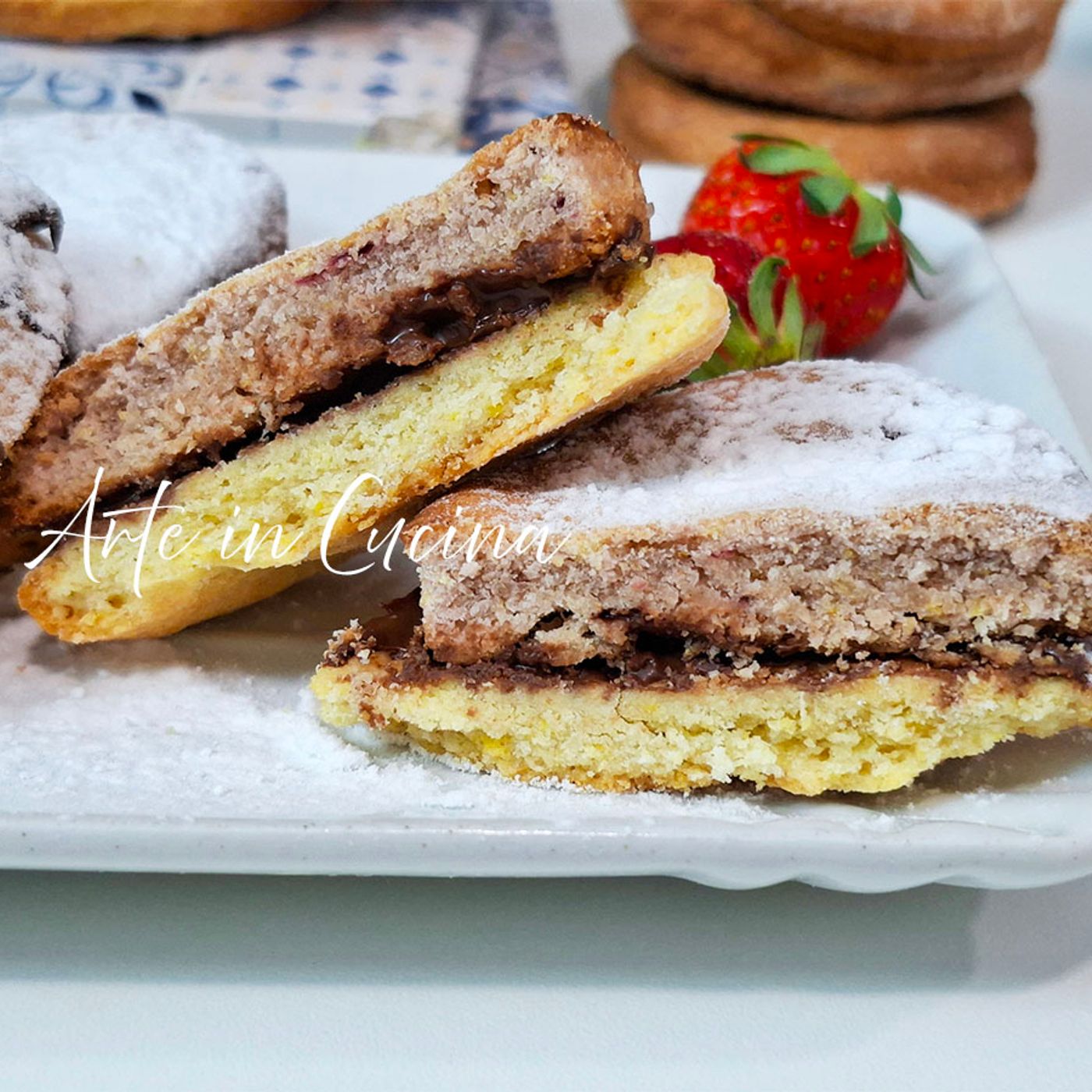 BISCOTTI di FRAGOLE bicolore alla NUTELLA