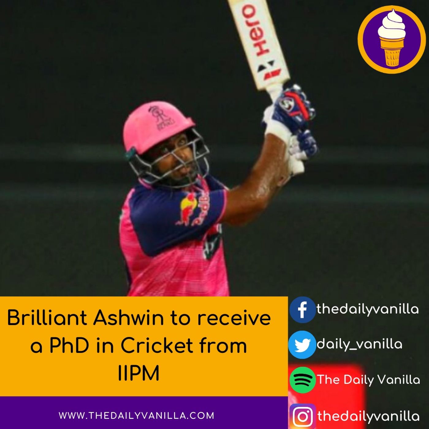 Brilliant Ashwin to receive a PhD in Cricket from IIPM Brilliant Ashwin to receive a PhD in Cricket from IIPM