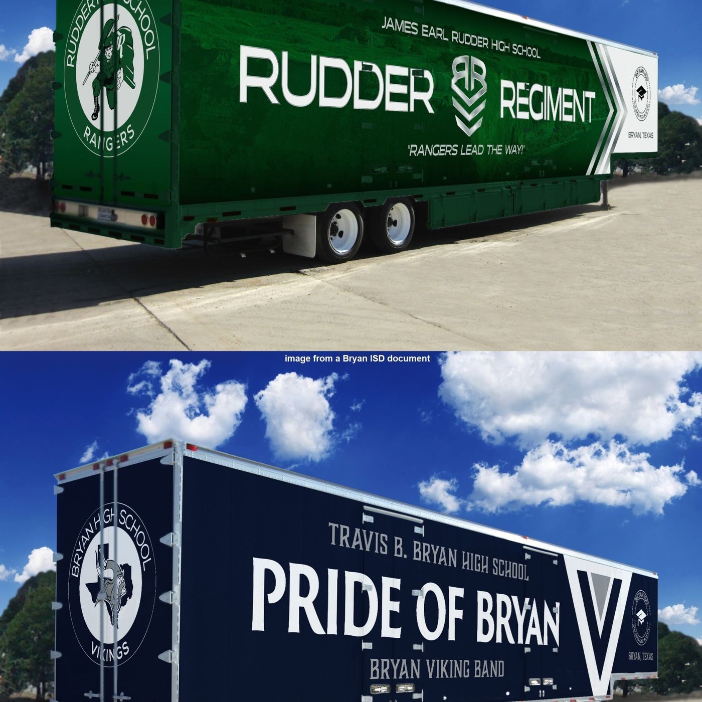 Bryan ISD school board approves building custom semi trailers to haul band equipment at Bryan and Rudder High Schools episode artwork