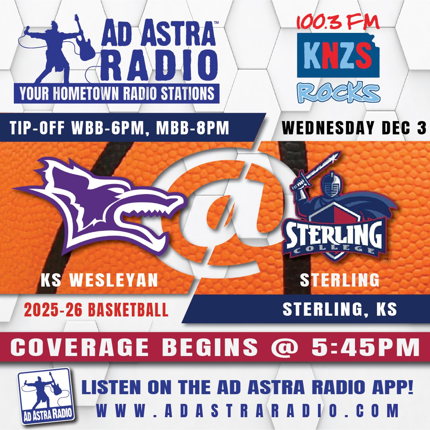 Kansas Wesleyan Coyotes at Sterling Warriors College Basketball (December 3, 2025) episode artwork