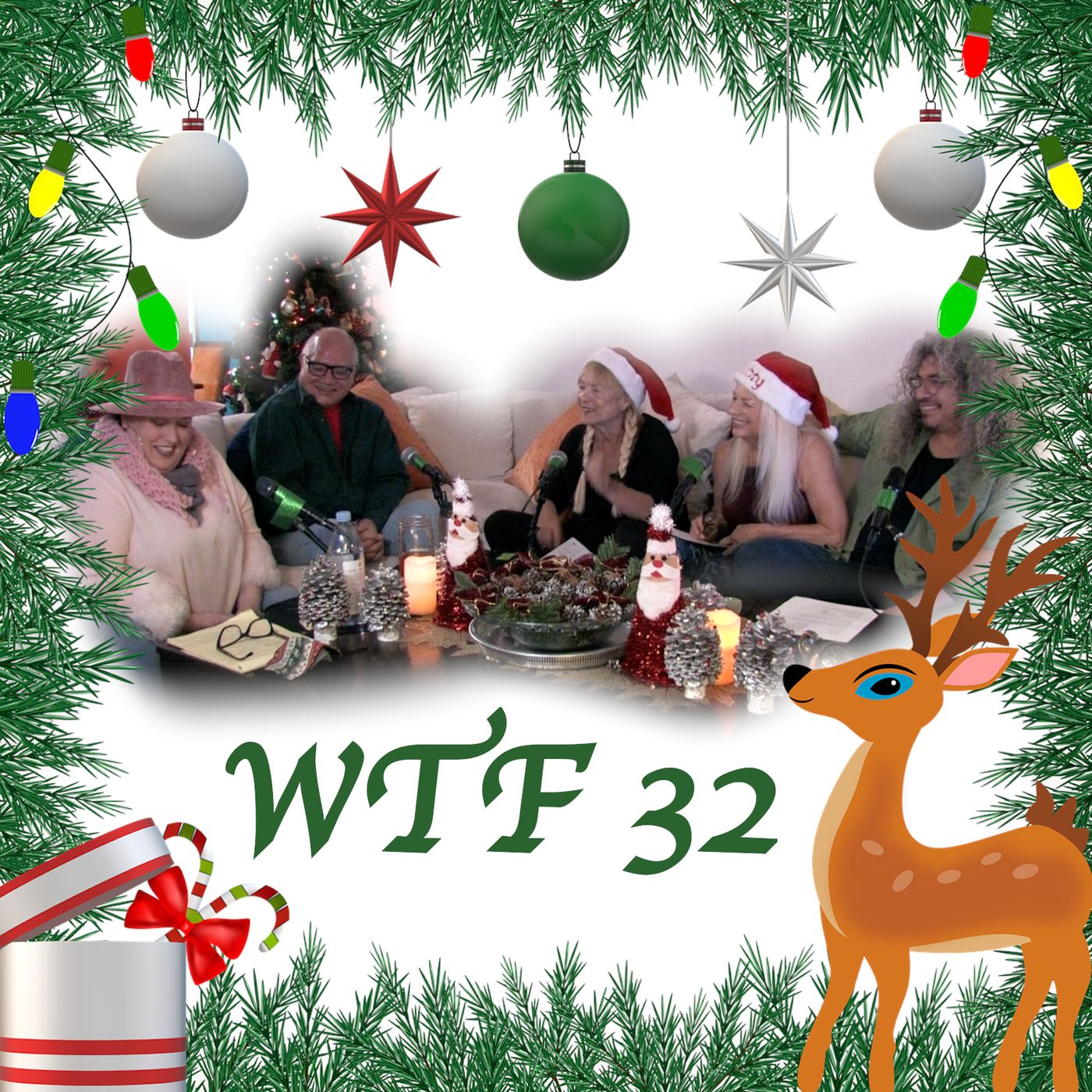 WTF 32 Xmas "Last Christmas" (2019), "Bad Santa" (2003), "All is Bright" (2013) "Fatman" (2020), "The Nightmare Before Christmas" (1993) episode artwork