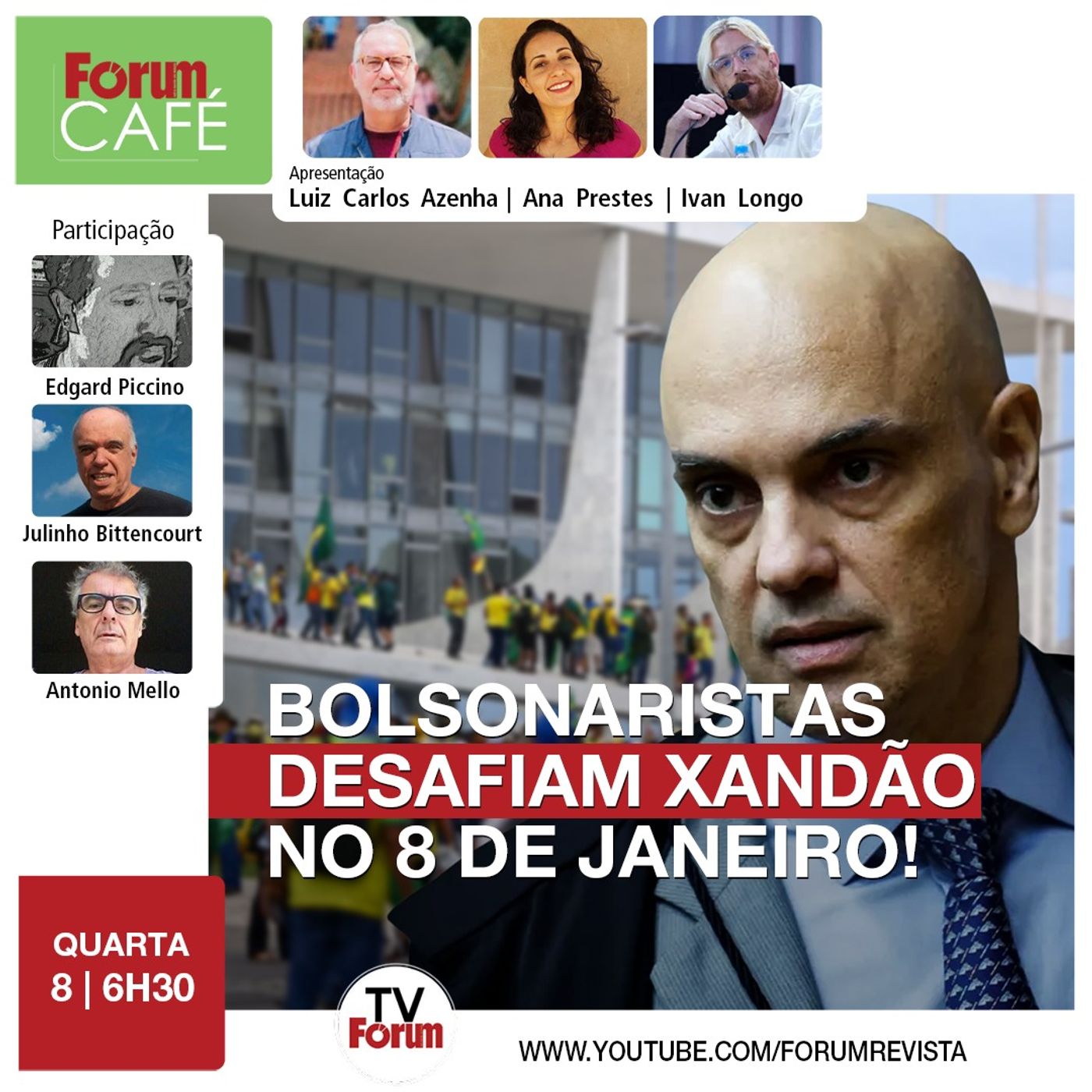 Live com Girão, Kicis e Zanatta desafia declaração de Moraes: celebrar tentativa de golpe "é crime"