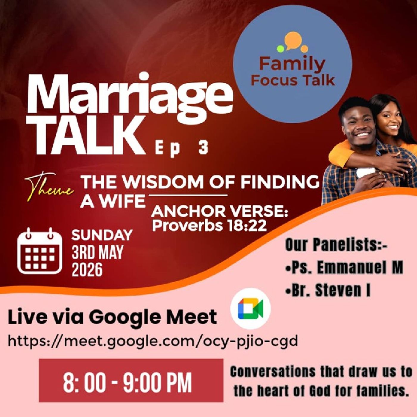 Marriage Talk Ep3(Finding A wife) 3-05-25.Featuring On Family Focus Talk episode artwork